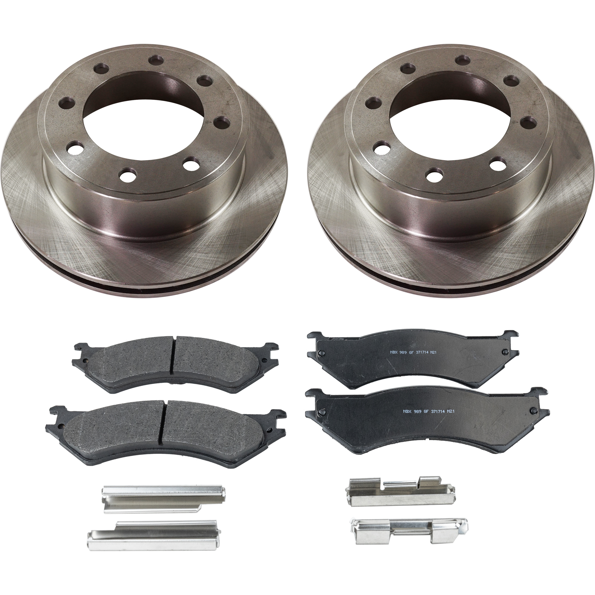 AM ECONOLINE VAN 99-07 REAR BRAKE DISC AND PAD KIT 4 pc Kit SKU KIT 052721-123 OEM 19851-54073-66799-102005-14525