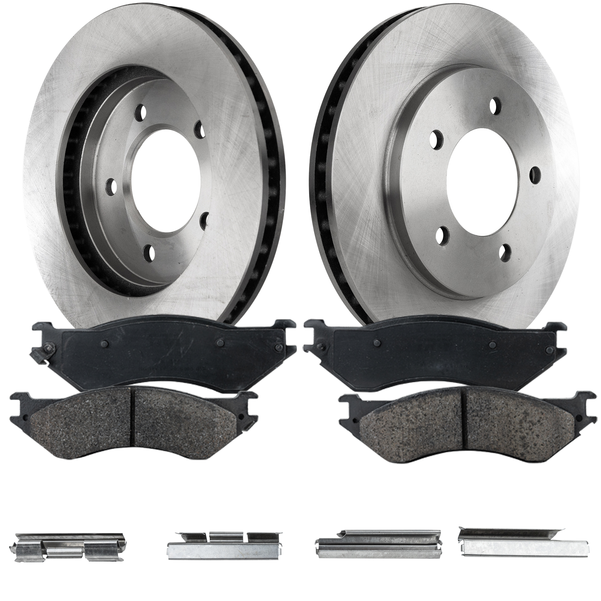 AM EXPEDITION 97-00 NAVIGATOR 98-00 FRONT BRAKE DISC AND PAD KIT 4 pc kit SKU KIT 052721-124 OEM F75Z1125BC F75Z2001AA F75Z2001