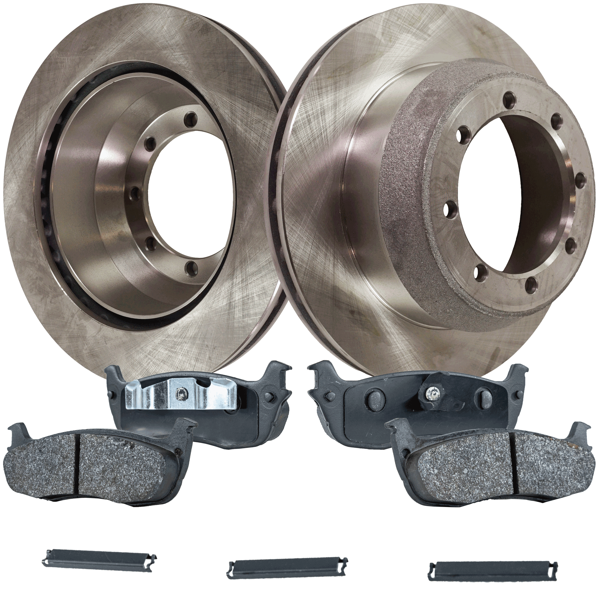 AM F 150-02-03 REAR BRAKE DISC AND PAD KIT 2 Wheel Set SKU KIT 052721-132 OEM XC2Z2C026BB F75Z2200BA 3W1Z220