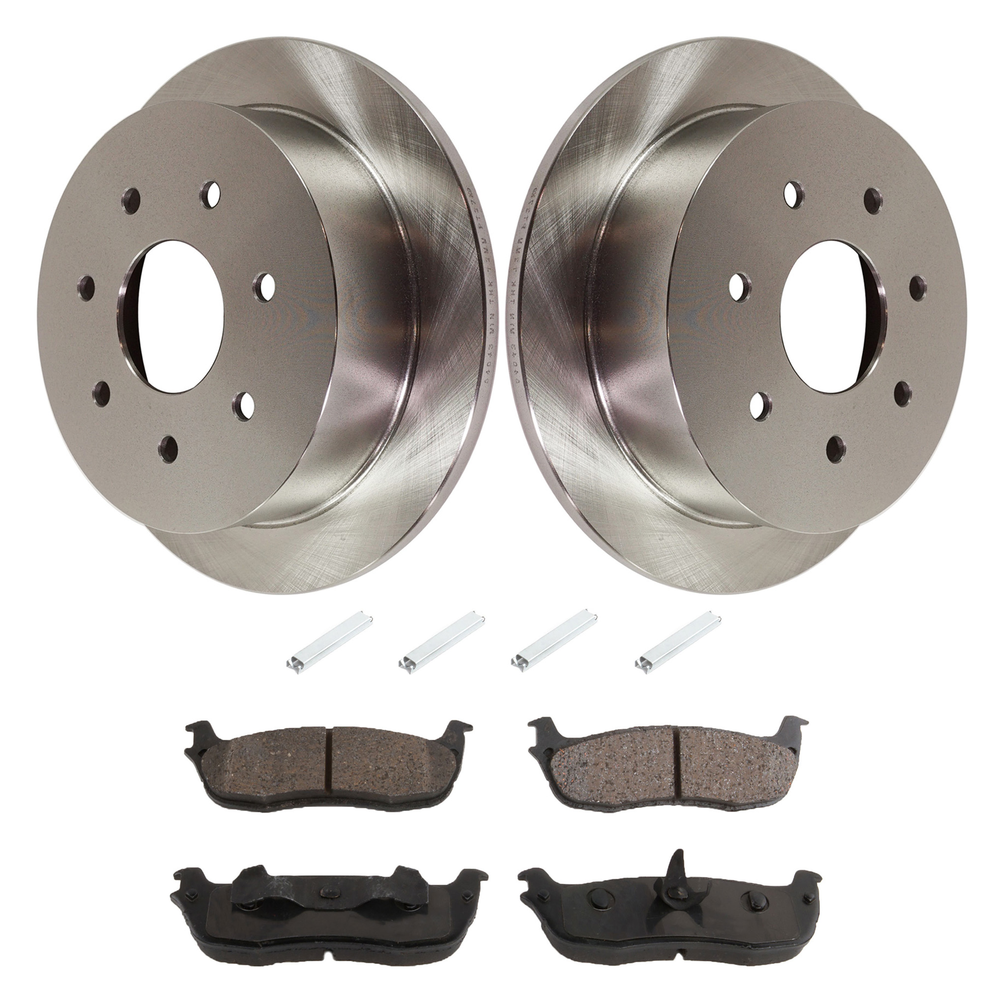 AM F 150-00-03 F 150 HERITAGE 04-04 REAR BRAKE DISC AND PAD KIT 4 pc kit SKU KIT 052721-134 OEM F75Z2C026CC F75Z2200BA 3W1Z220