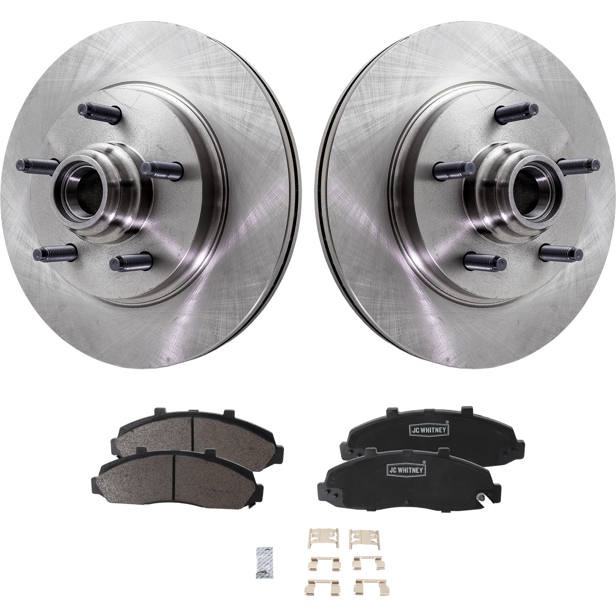 AM F 150-00-03 F 150 HERITAGE 04-04 FRONT BRAKE DISC AND PAD KIT 4 pc Kit SKU KIT 052721-140 OEM YL3Z1102AA F65Z2001AA F6SZ2001