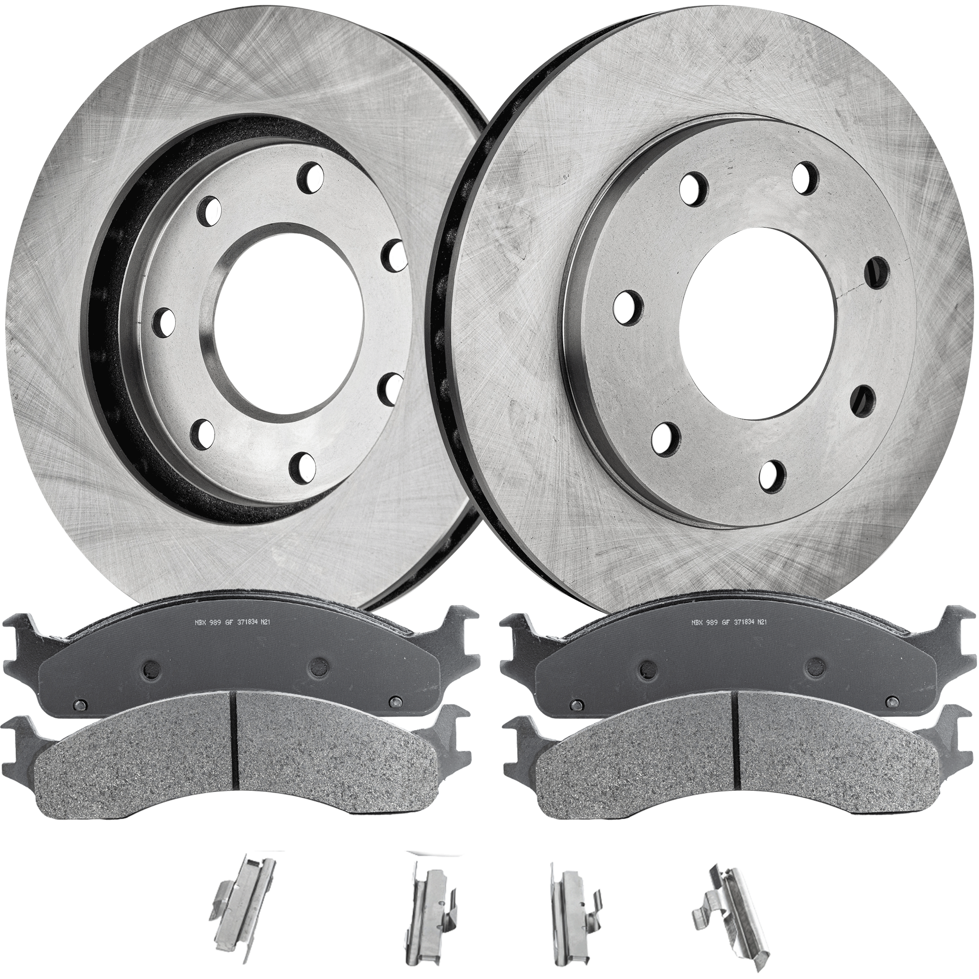 AM F 250 F 250 HD 97-97 FRONT BRAKE DISC AND PAD KIT 4 pc Kit SKU KIT 052721-148 OEM F75Z1125AC XL3Z1125BA 1C2Z2001
