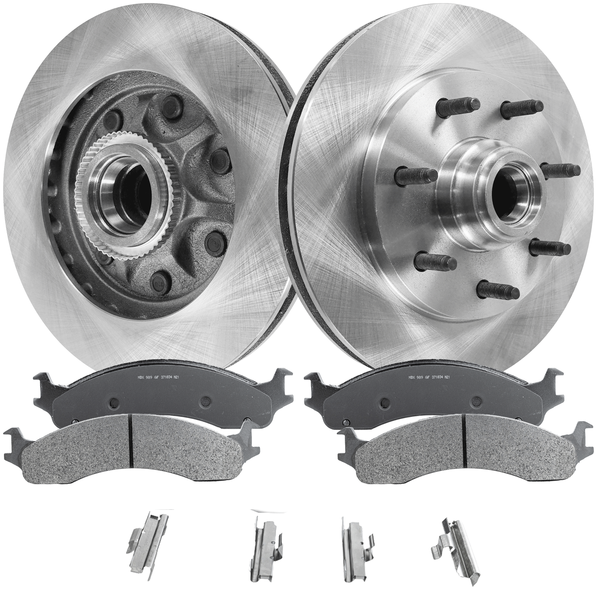 AM F 250-97-97 FRONT BRAKE DISC AND PAD KIT 4 pc kit SKU KIT 052721-149 OEM 27260-54051-66654-86654-86670