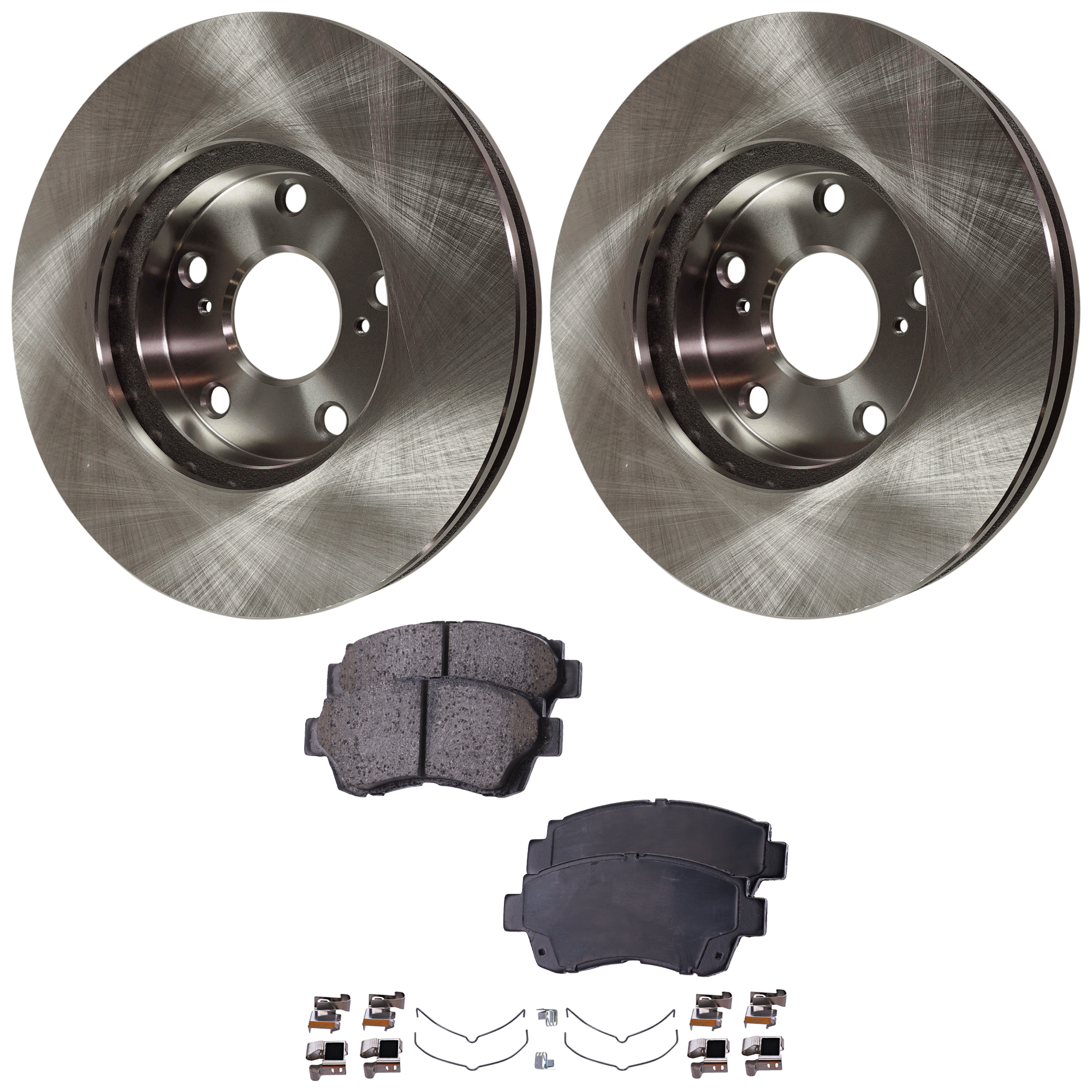 AM ES300-94-96 CAMRY 92-01 FRONT BRAKE DISC AND PAD KIT 2 Wheel Set SKU KIT 052721-173 OEM 4351233070-0446524010-04465500