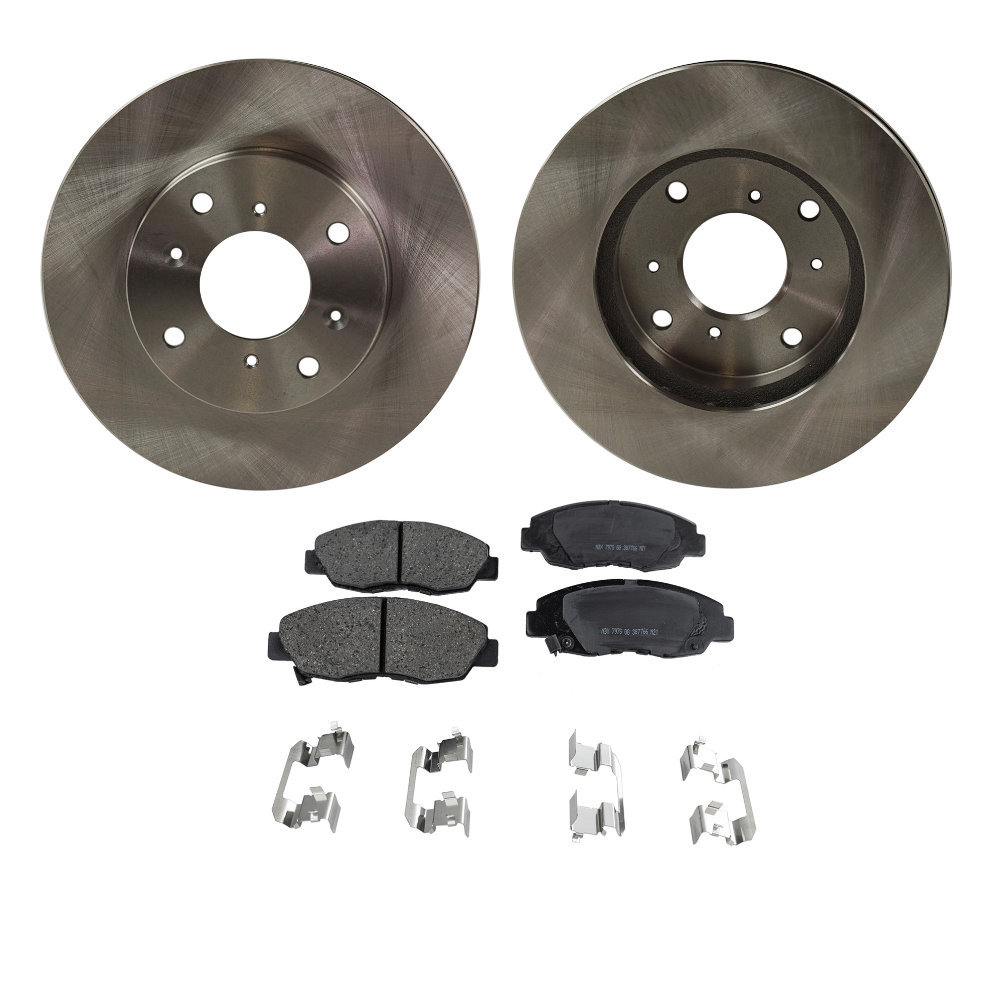 AM CL 98-99 ACCORD 00-02 FRONT BRAKE DISC AND PAD KIT 4 pc Kit SKU KIT 052721-174 OEM 45251S84A01-45022SM4517-45022S