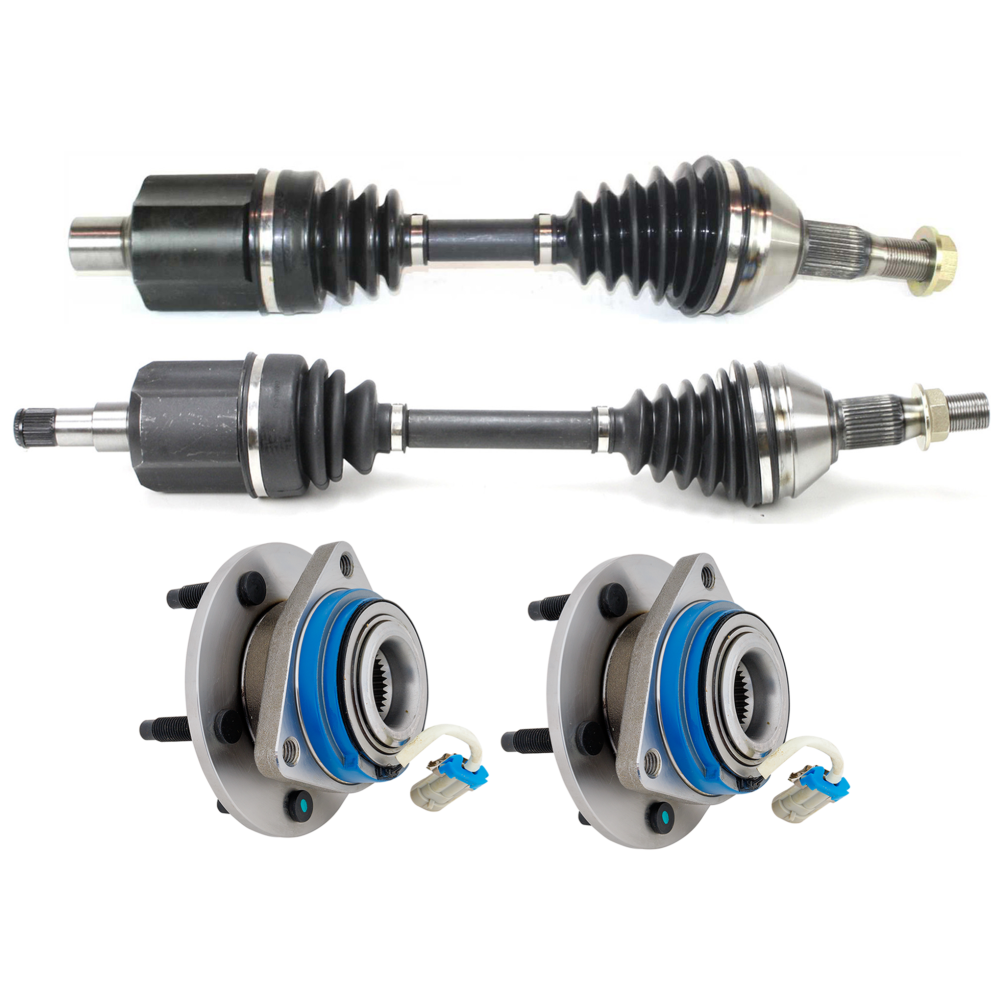 AM PARK AVENUE 97-01 FRONT SUSPENSION KIT RH AND LH 4 pc kit with Axle Assemblies and Wheel Hubs SKU KIT 052821-27 OEM 12429204