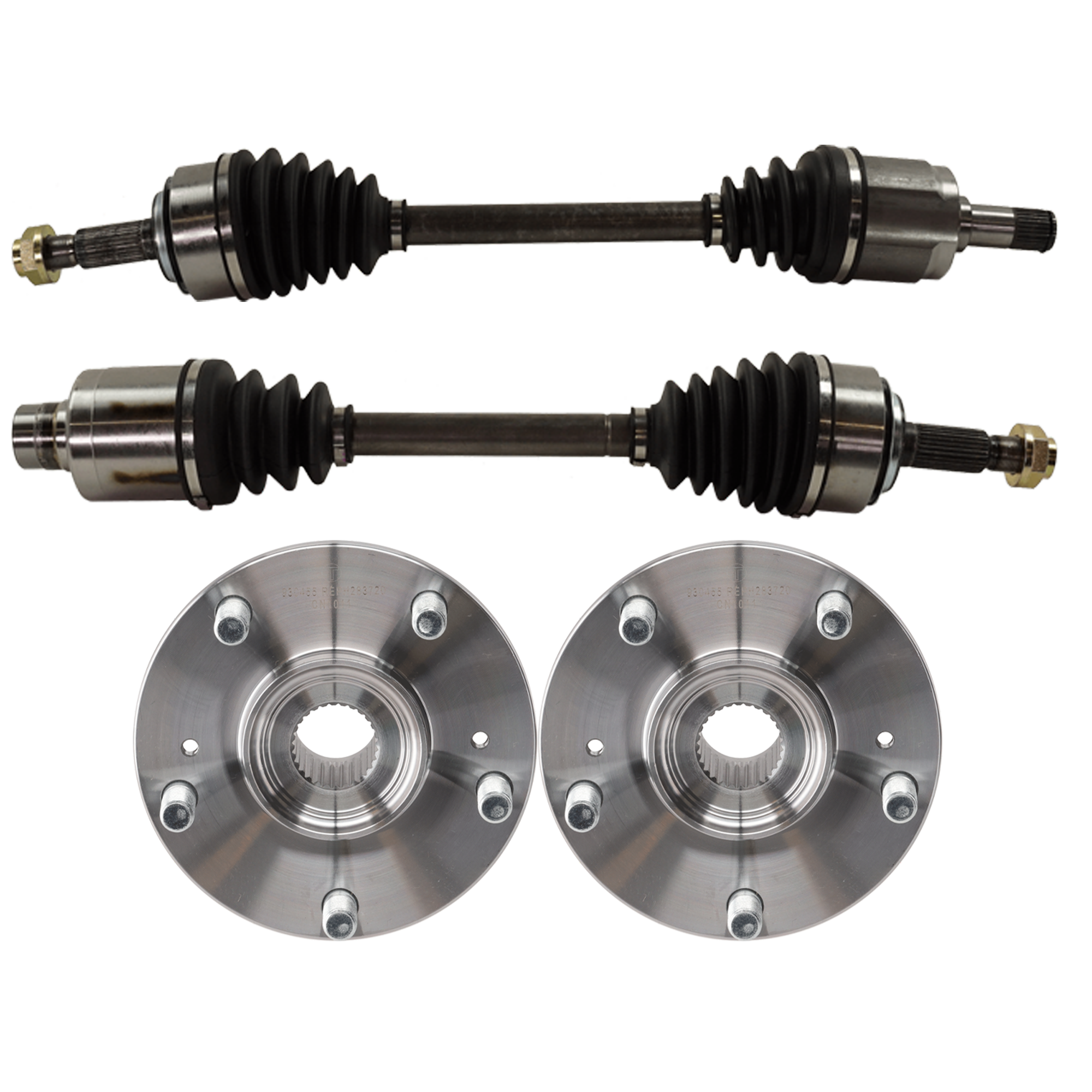 AM TL 07-08 FRONT SUSPENSION KIT RH AND LH 4 pc kit w Axle Assemblies and Wheel Hubs SKU KIT 052821-36 OEM 44600SDAA10