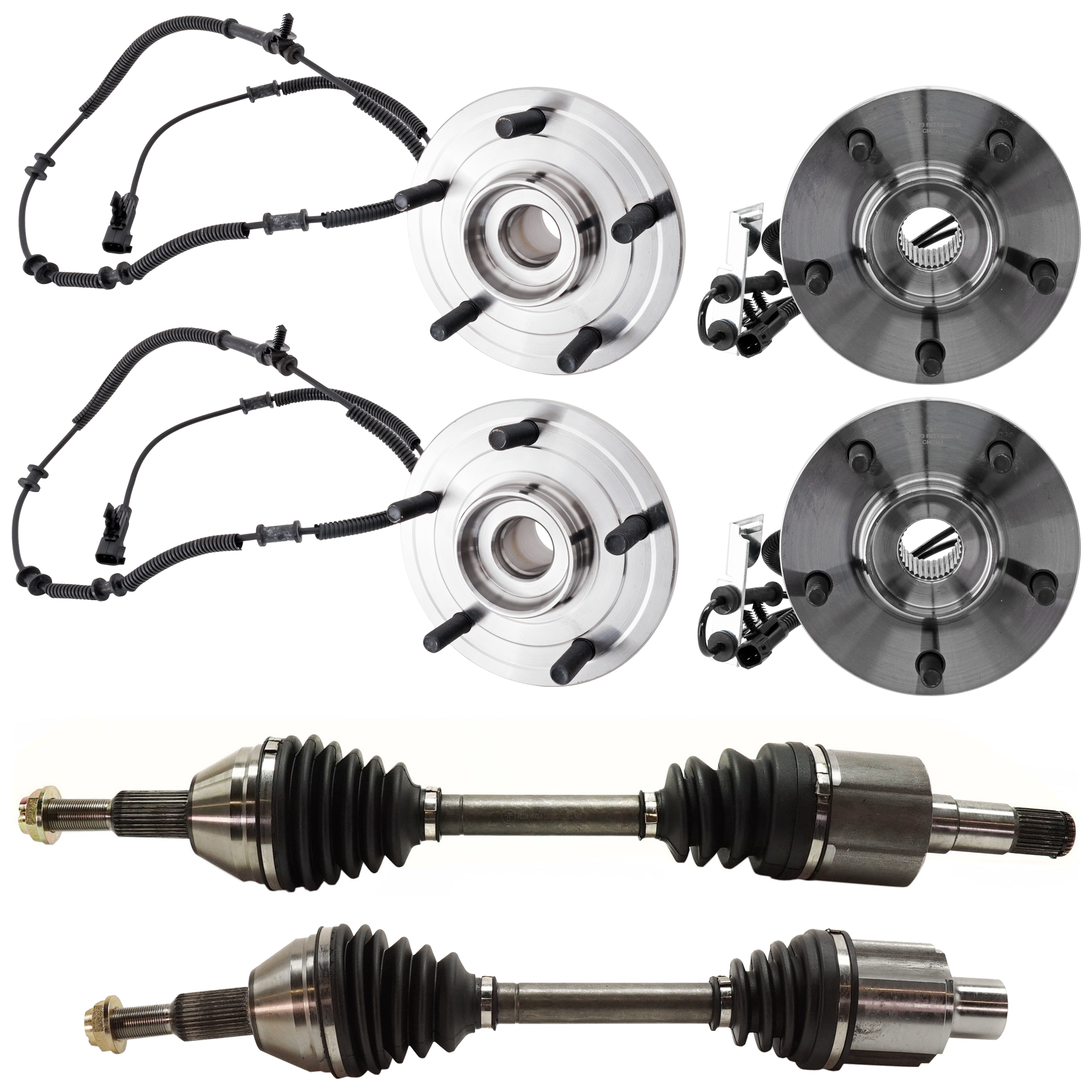 AM GRAND CARAVAN TOWN COUNTRY 08-11 SUSPENSION KIT RH AND LH 6 pc kit with Axle Assemblies and Wheel Hubs SKU KIT 052821-51 OEM 5154214AA