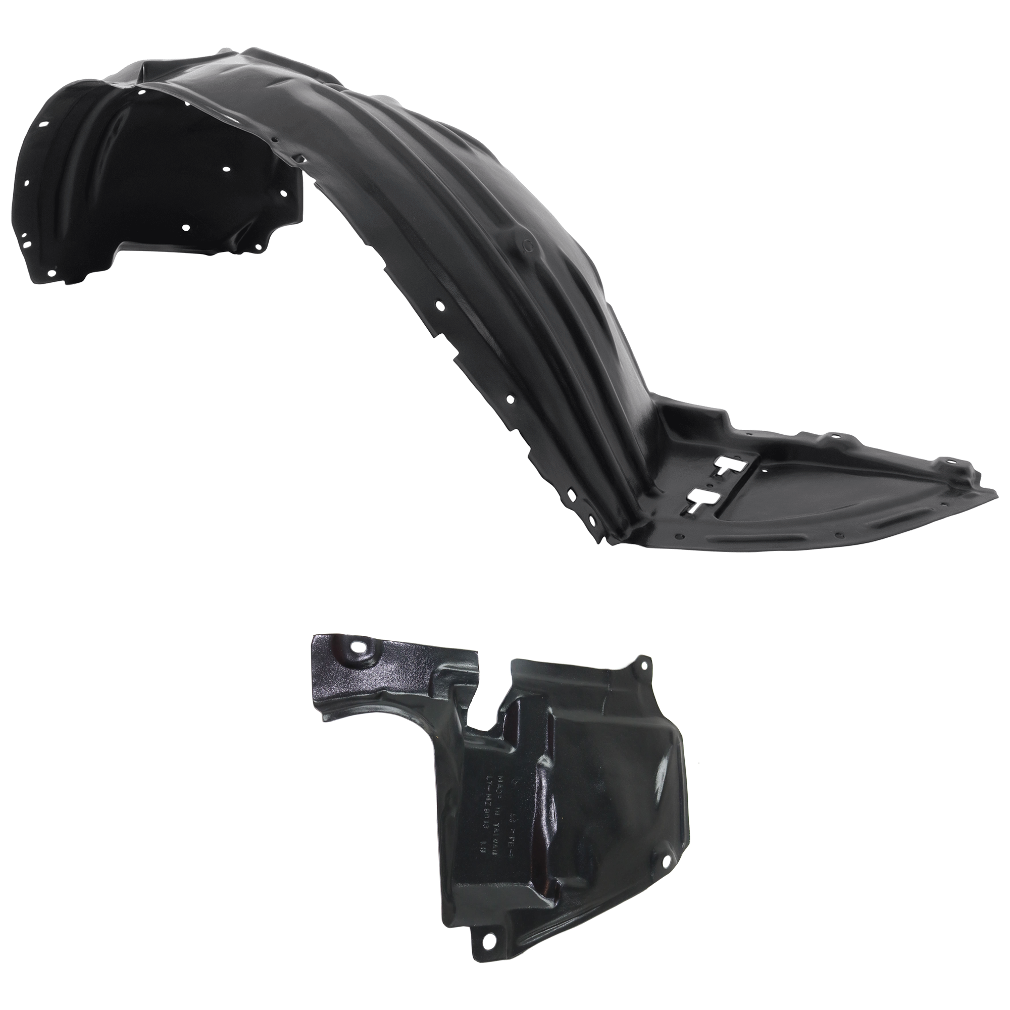 AM CX 5-17-21 FRONT FENDER LINER RH 2 pc Kit w Insulation Foam SKU KIT 052824-03 Partslink MA1249149 MA1250116 OEM KB7W56130C TK4856342B