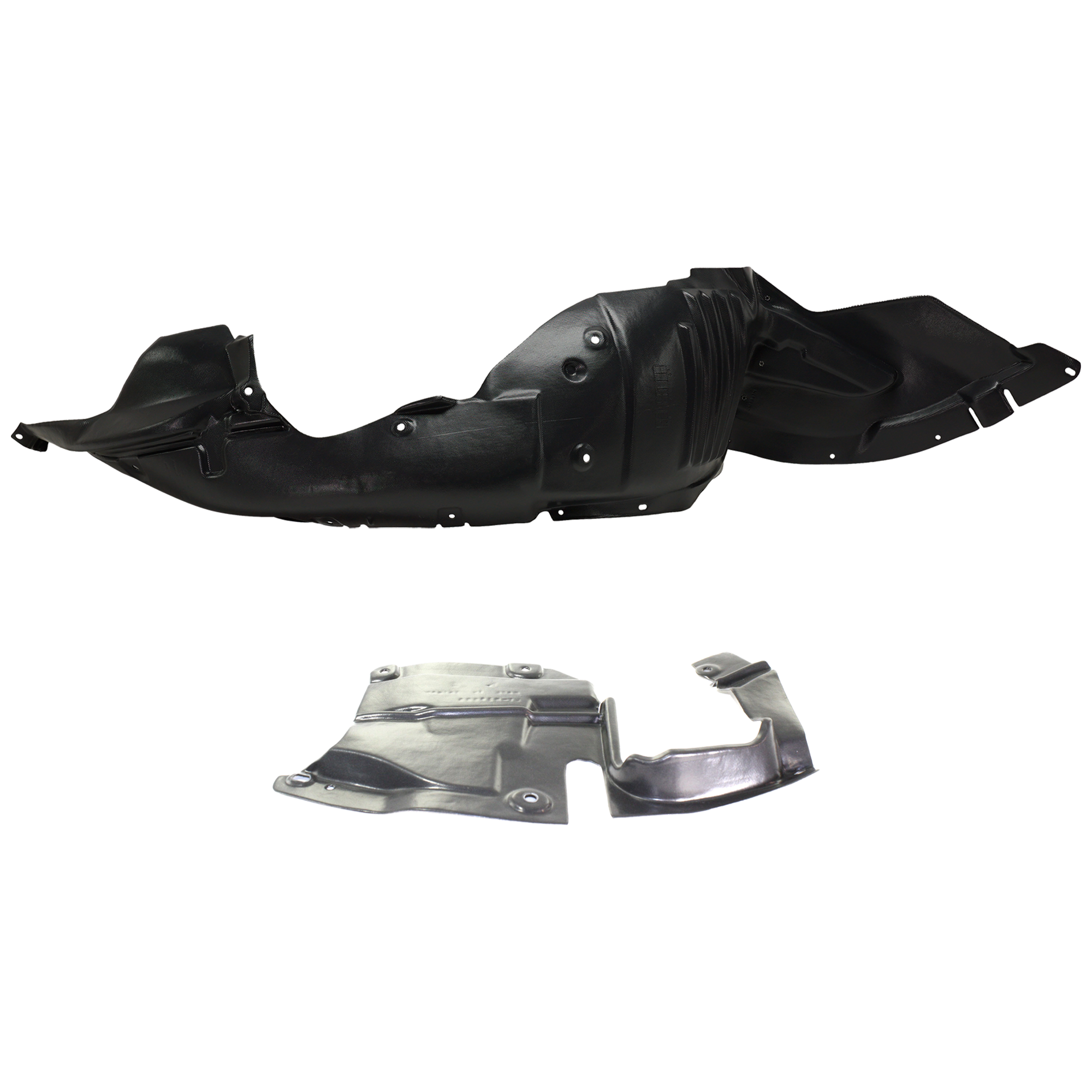 AM MAZDA 6-09-13 FRONT FENDER LINER RH 2 pc kit with Engine Splash Shield SKU KIT 052824-05 Partslink MA1249152 MA1250112 OEM GS3M56130G PFM GS3L56342A