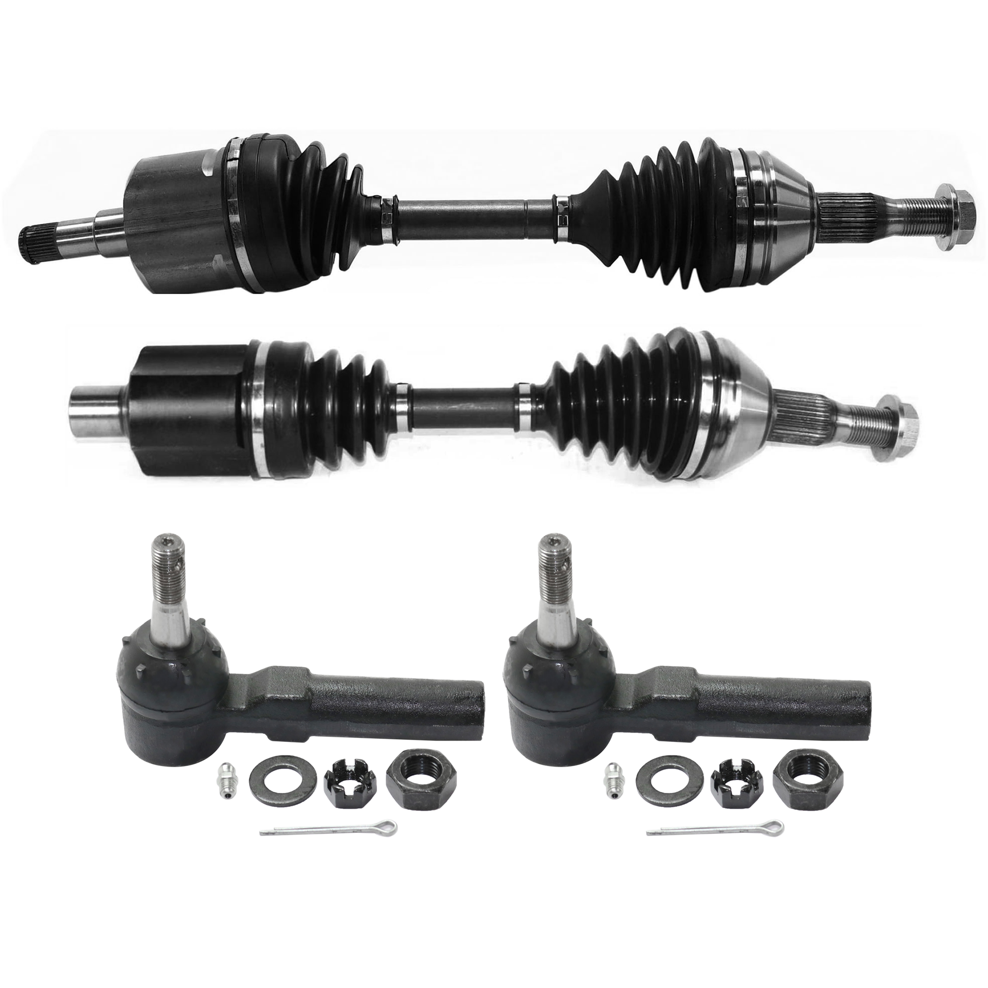 AM IMPALA 00-11 CENTURY 00-05 FRONT CV AXLE ASSEMBLY RH AND LH 4 pc kit with Tie Rod End SKU KIT 052924 C20 OEM 382044-2693045-2693205-4011707