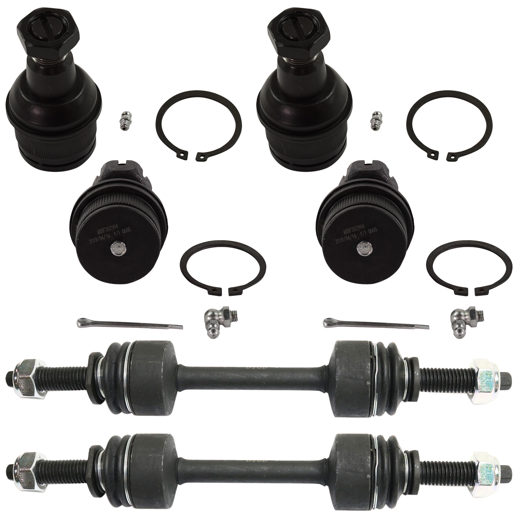 AM F SUPER DUTY 10-22 FRONT BALL JOINT RH AND LH Upper and Lower 6 pc kit with Sway Bar Link SKU KIT 052924 C36 OEM 10339-104273-2601248-260164