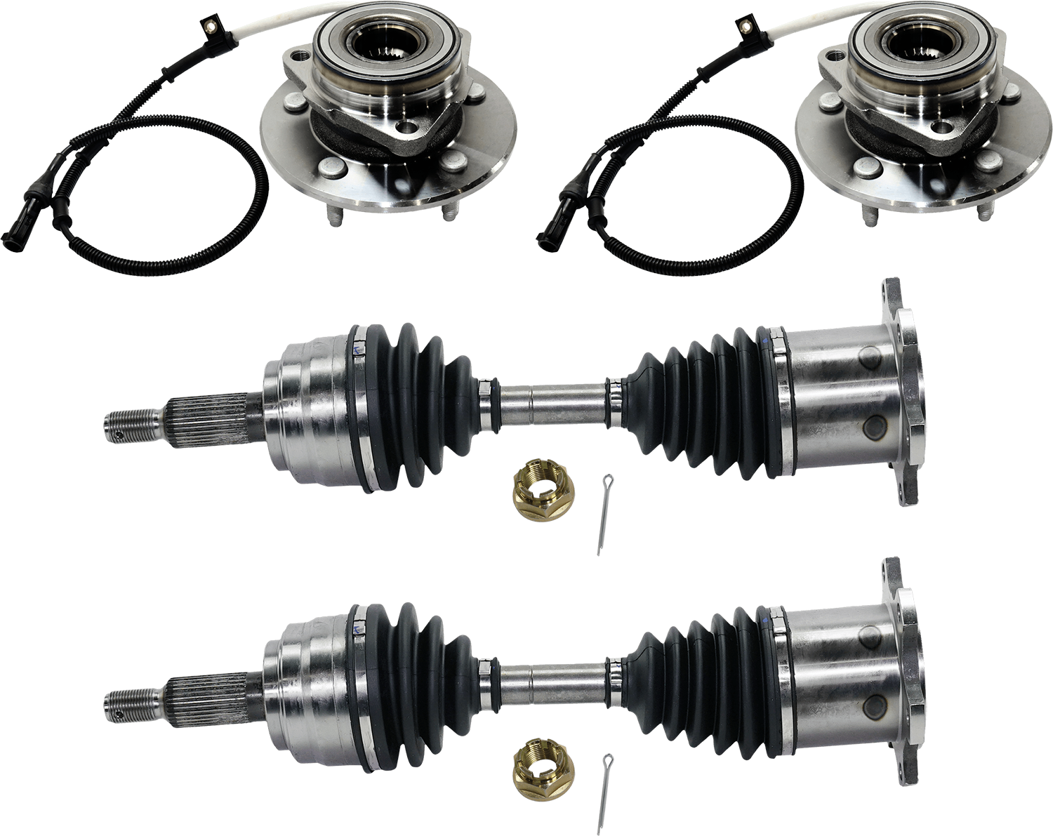 AM F 150-97-00 HERITAGE 04-04 FRONT CV AXLE ASSEMBLY RH AND LH 4 pc kit with Wheel Hub SKU KIT 052924 C39 OEM XL3Z1104AD