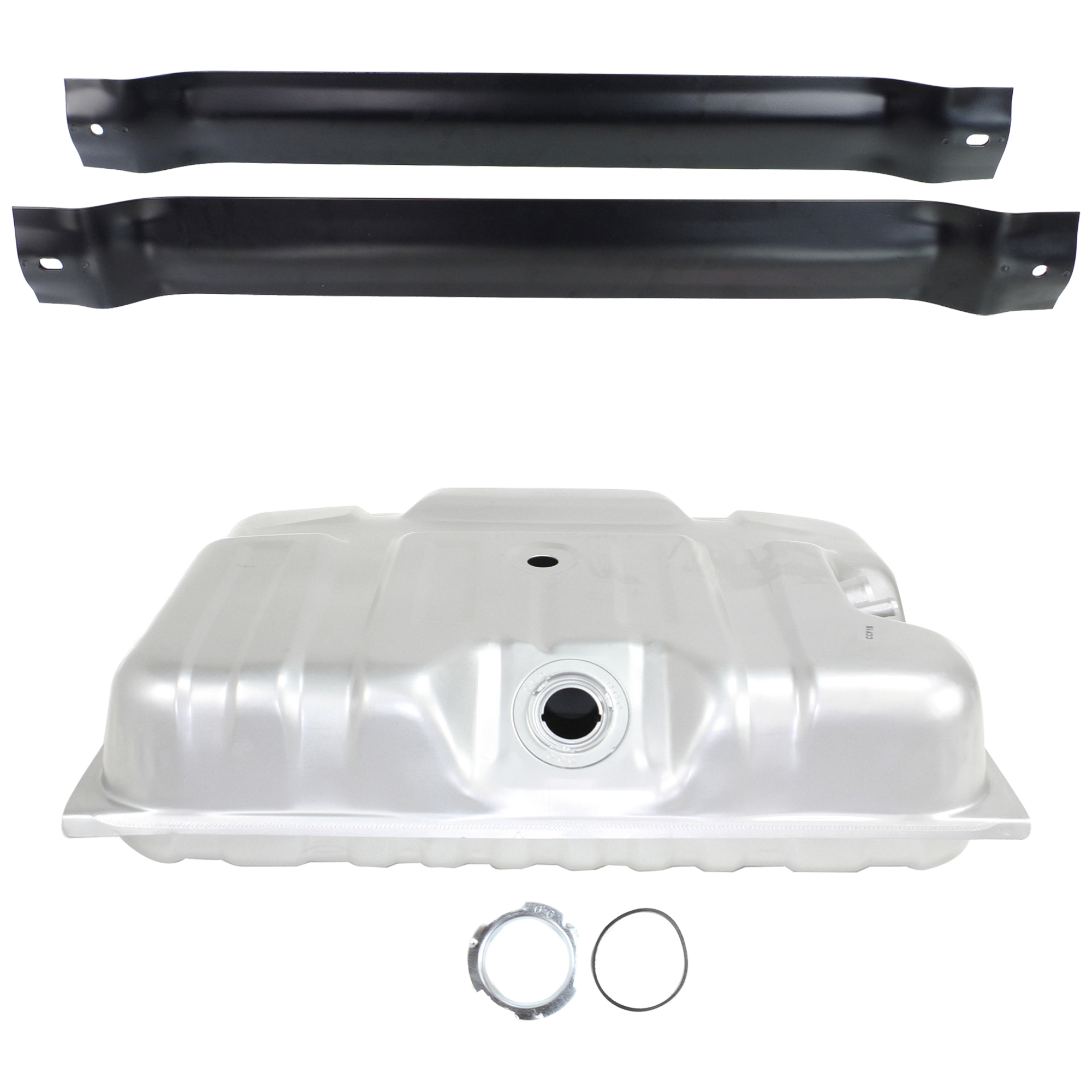 AM F SERIES 73-79 FUEL TANK 3 pc Kit Mounts Behind Rear Axle w Roll Over Valve Hole 19 Gal. with Fuel Tank Strap SKU KIT 052924 C40