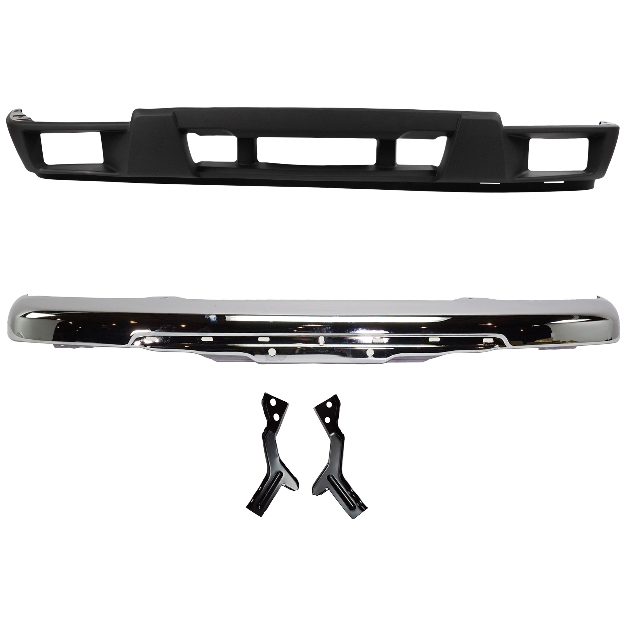 AM COLORADO CANYON 04-12 FRONT BUMPER 2 pc kit Impact Bar Chrome w Bracket with Bumper Cover SKU KIT 052924 C47 Partslink GM1002460 GM1000722 OEM 19210442-12335805
