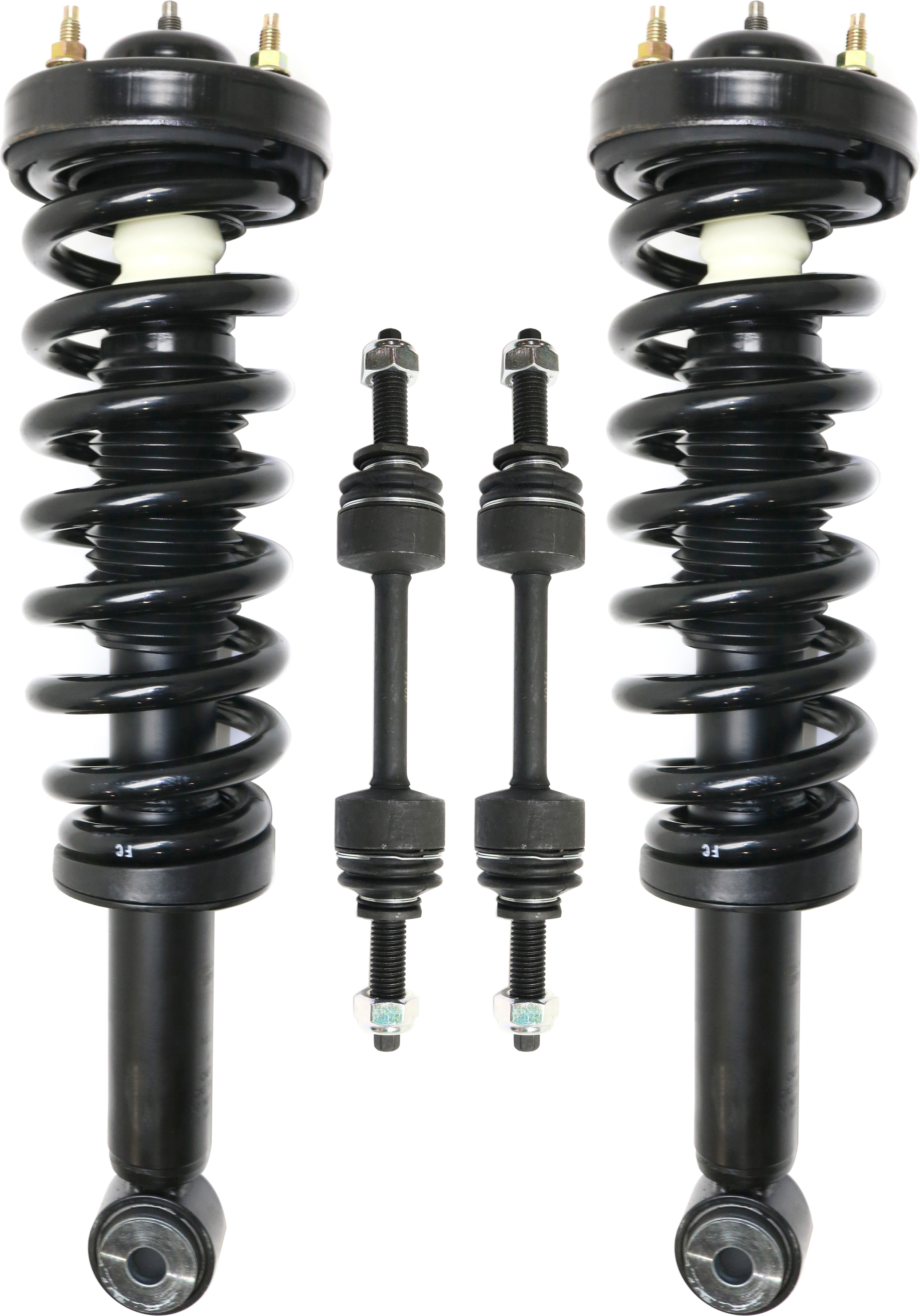 AM F 150-09-13 FRONT SUSPENSION KIT RH AND LH 4 pc Kit with Loaded Struts and Sway Bar Links SKU KIT 053017-08 OEM AL3Z18124AA AL3Z18124GA 265310