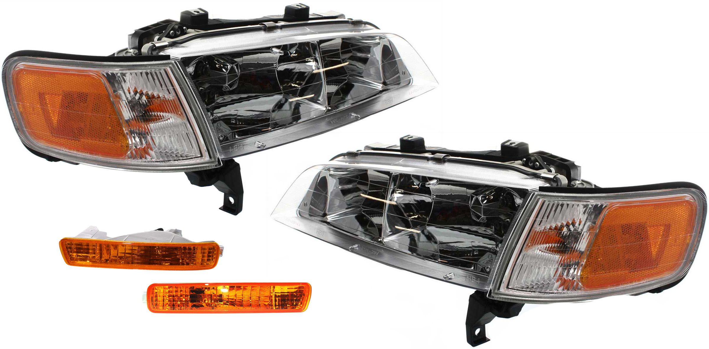 AM ACCORD 94-95 HEAD LAMP RH AND LH Assembly Halogen 4 pc Kit with Turn Signal Lights SKU KIT 053017-25 Partslink HO2502106 HO2503106 HO2530106 HO2531107 OEM 33100SV4A02-33150SV4A02-33350S