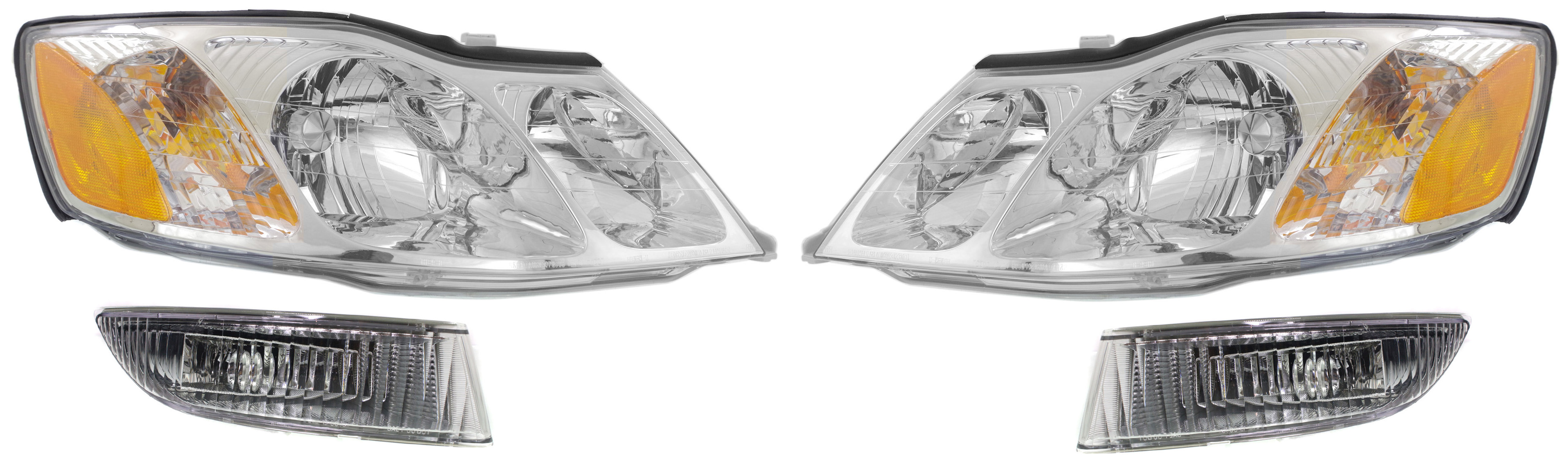 AM AVALON 03-04 FOG LAMP RH AND LH 4 pc kit Assembly Halogen includes Headlight SKU KIT 053017-31 Partslink TO2592113 TO2593113 TO2502132 TO2503132 OEM 8121007010-8122007010-81150AC0