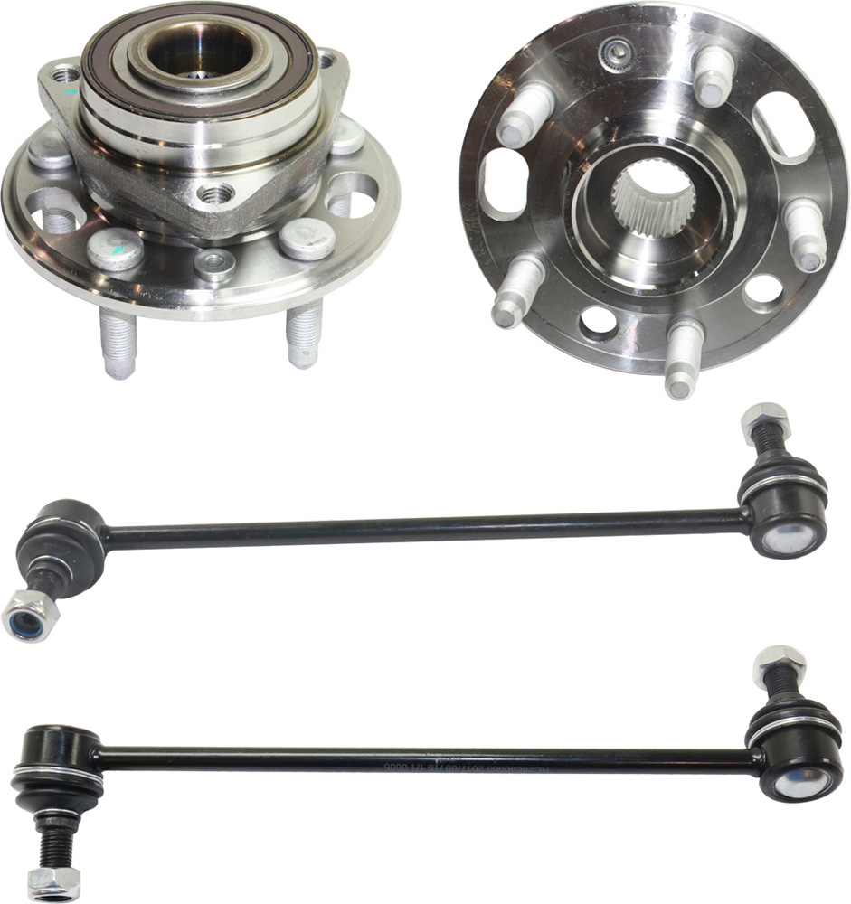 AM EQUINOX TERRAIN 10-17 FRONT SUSPENSION KIT RH AND LH 4 pc kit with Sway Bar Links and Wheel Hubs SKU KIT 053018-04 OEM 1017499-2653026-5451740-157799
