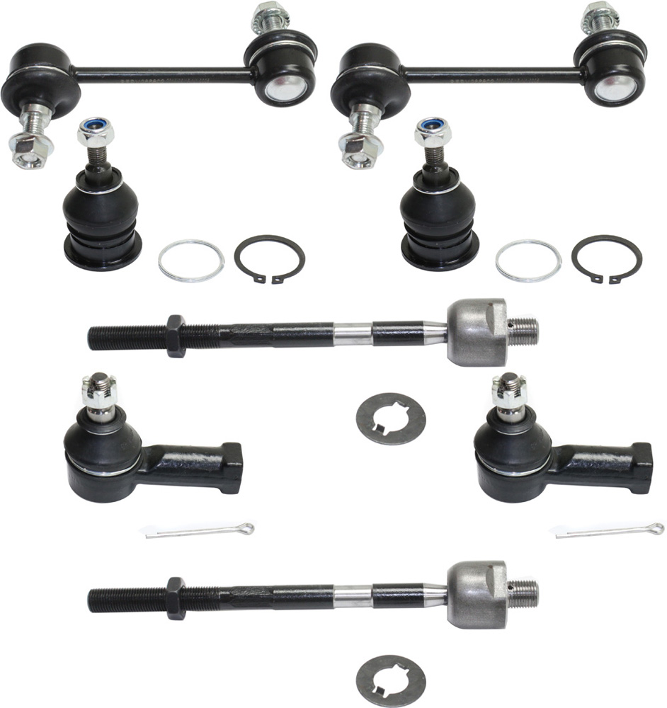 AM GALANT 94-98 AVENGER 95-00 FRONT SUSPENSION KIT RH AND LH 8 pc kit with Ball Joints Sway Bar Links and Tie Rod Ends SKU KIT 053018-25 OEM 2601511-5001098-45D0098 B90264