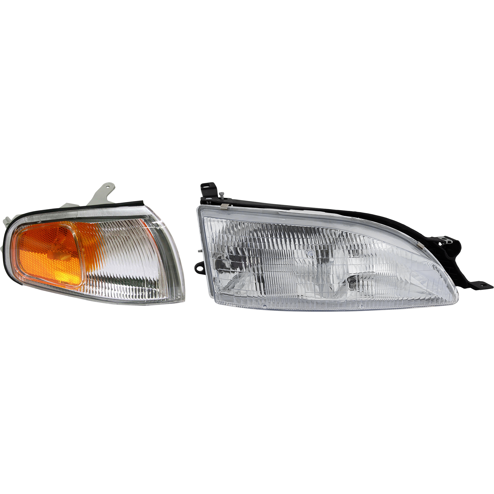 AM CAMRY 95-96 HEAD LAMP RH Assembly Halogen 2 pc Kit with Corner Light SKU KIT 053018-33 Partslink TO2503112 TO2521139 OEM 8111006032-8161006020