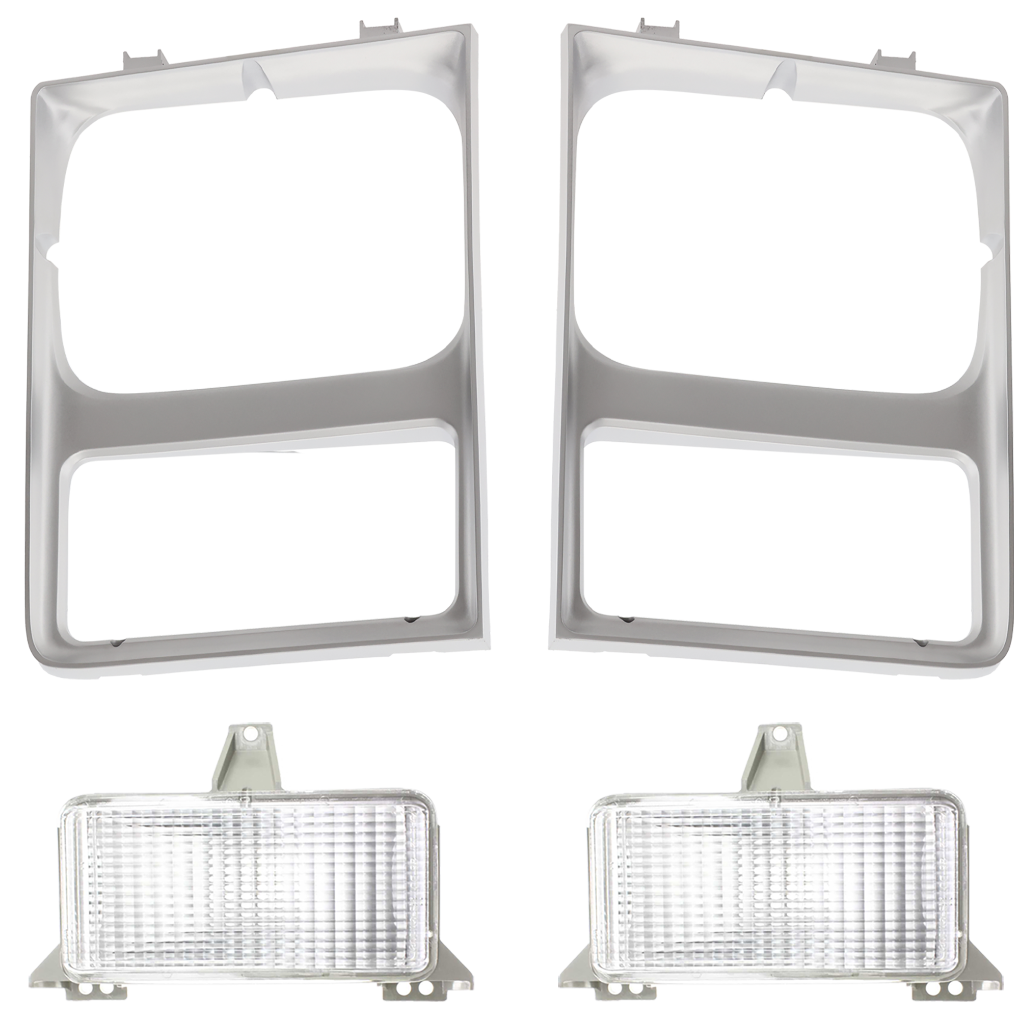 AM SUBURBAN 85-88 PARK LAMP RH AND LH 4 pc Kit with Headlight Door SKU KIT 053018-41 Partslink GM2520122 GM2512182 GM2513182 OEM 915908-15598725-15598726