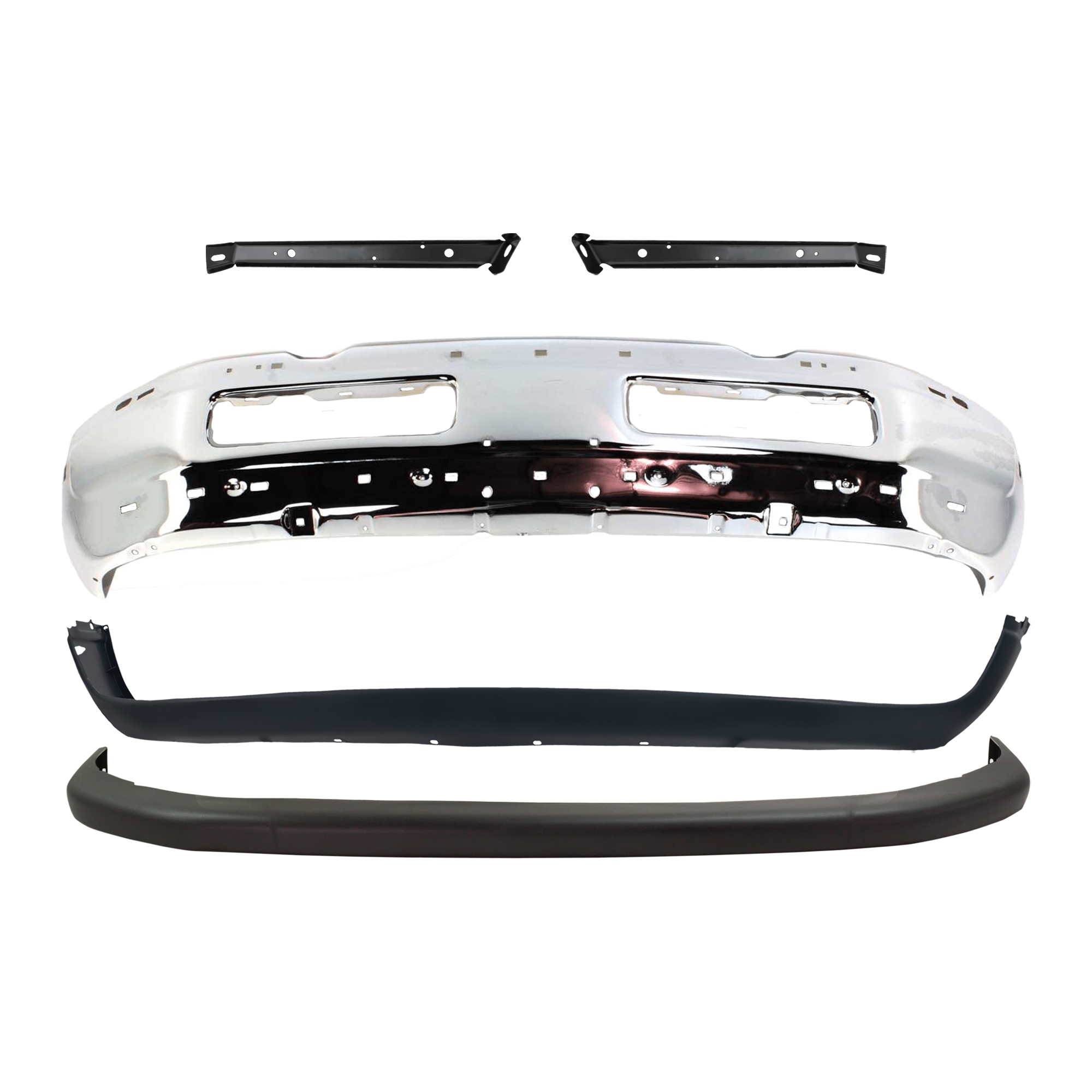 AM RAM 1500-94-96 FRONT BUMPER Chrome 5 pc kit SKU KIT 053024 C03 Partslink CH1002256 CH1002172 CH1066108 CH1067108 CH1000232 CH1000160 OEM 55076599AG 55274749-55234725-5