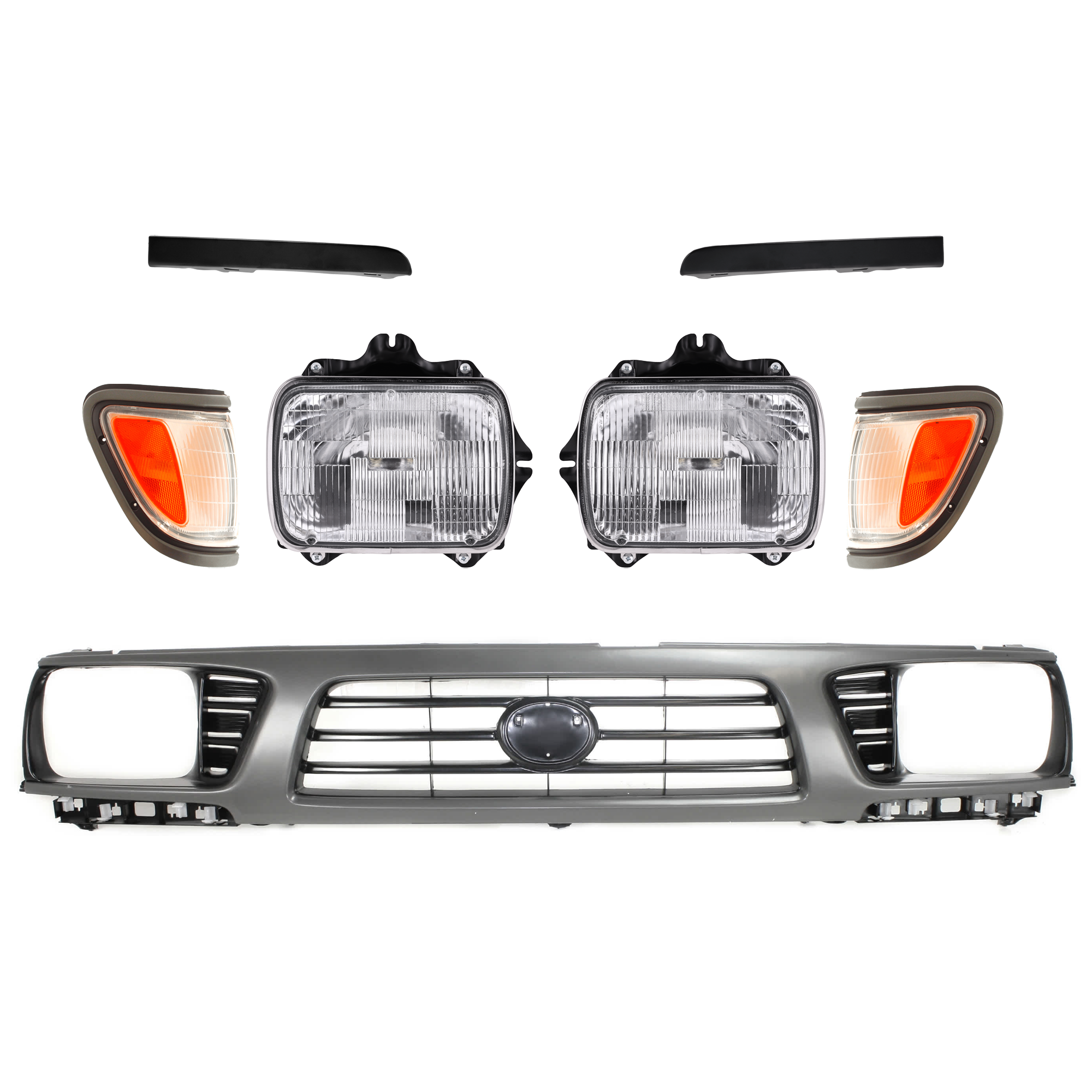 AM TACOMA 95-97 HEAD LAMP RH AND LH 7 pc kit SKU KIT 053024 C100 Partslink TO2500113 TO2501117 TO2521144 TO2520144 TO1200198 TO1089106 TO1088106 OEM 8111089155-8111080367-81150891
