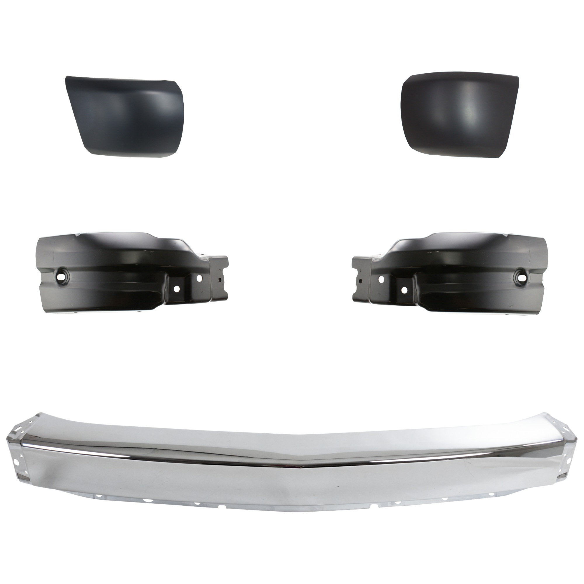 AM SILVERADO 1500-08-08 FRONT BUMPER RH AND LH 5 pc kit SKU KIT 053024 C32 Partslink GM1002830 GM1016103 GM1017103 GM1004148 GM1005148 OEM 15836961-15891690-15891691-227