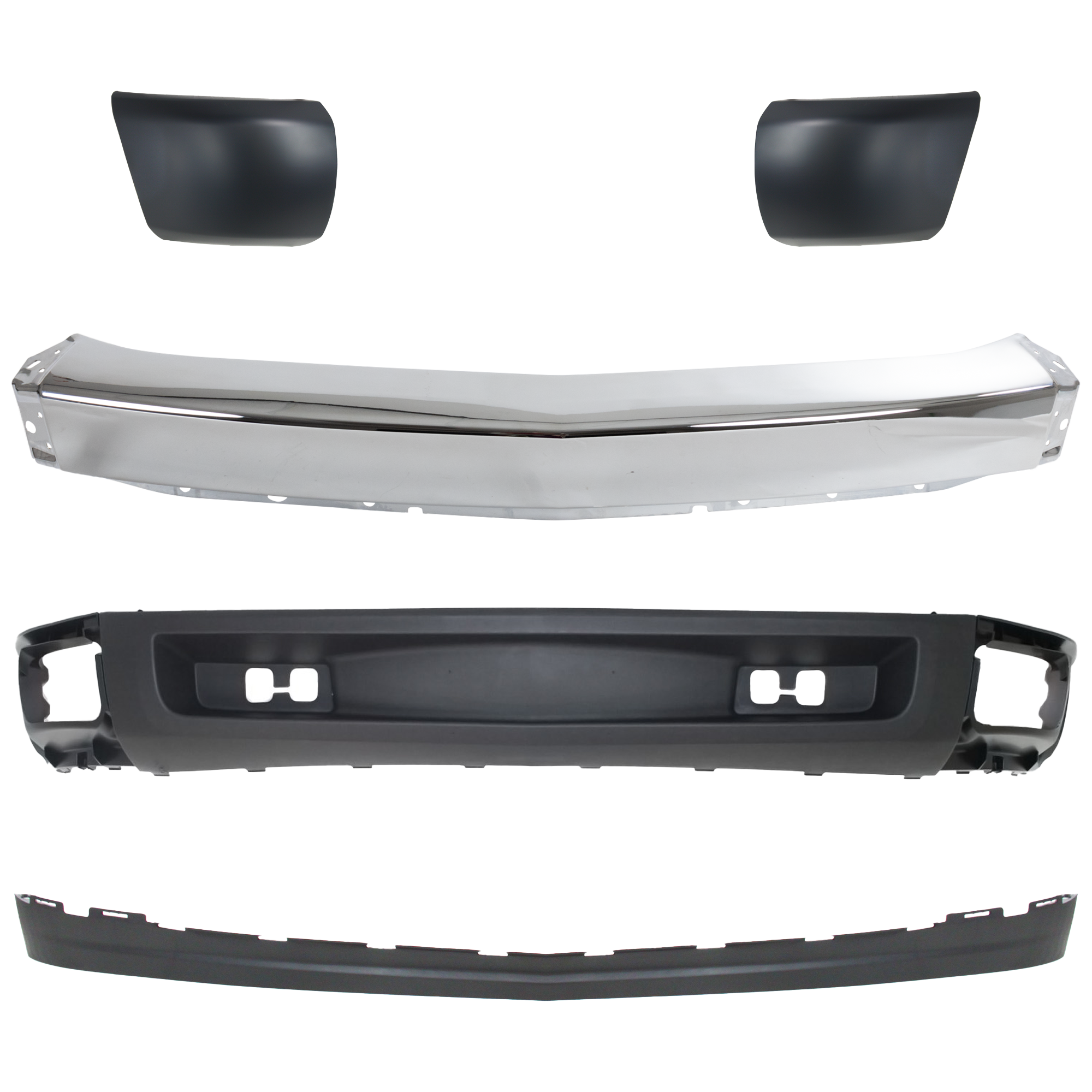 AM SILVERADO 1500-07-08 FRONT BUMPER RH AND LH Lower 5 pc kit SKU KIT 053024 C33 Partslink GM1002830 GM1016103 GM1017103 GM1092191 GM1092192 OEM 15836961-15891690-15891691-258