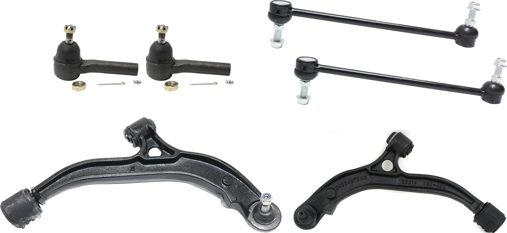 AM TOWN COUNTRY 05-07 FRONT CONTROL ARM RH AND LH Lower 6 pc kit SKU KIT 053024 C38 OEM 4743376AC 4743376AA 4743377AC