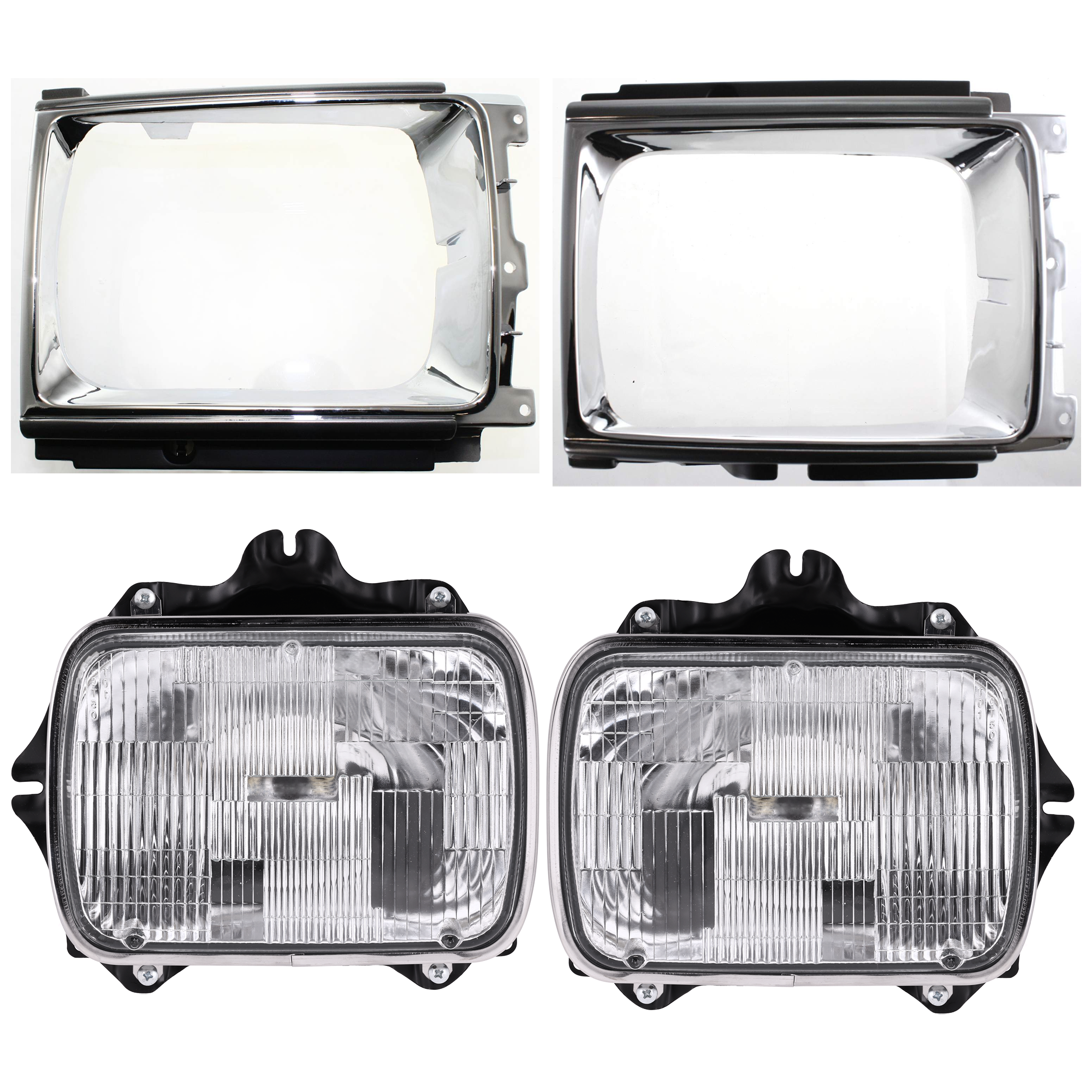 AM PICKUP 89-91 HEAD LAMP RH AND LH 4 pc kit SKU KIT 053024 C82 Partslink TO2500113 TO2501117 TO2512107 TO2513109 OEM 8111089155-8111080367-81150891