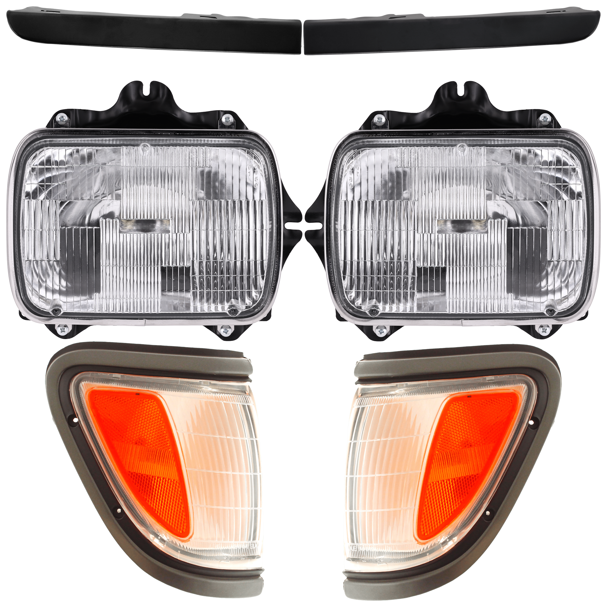 AM TACOMA 95-96 HEAD LAMP RH AND LH 6 pc kit SKU KIT 053024 C87 Partslink TO2500113 TO2501117 TO2520144 TO2521144 TO1088106 TO1089106 OEM 8111089155-8111080367-81150891