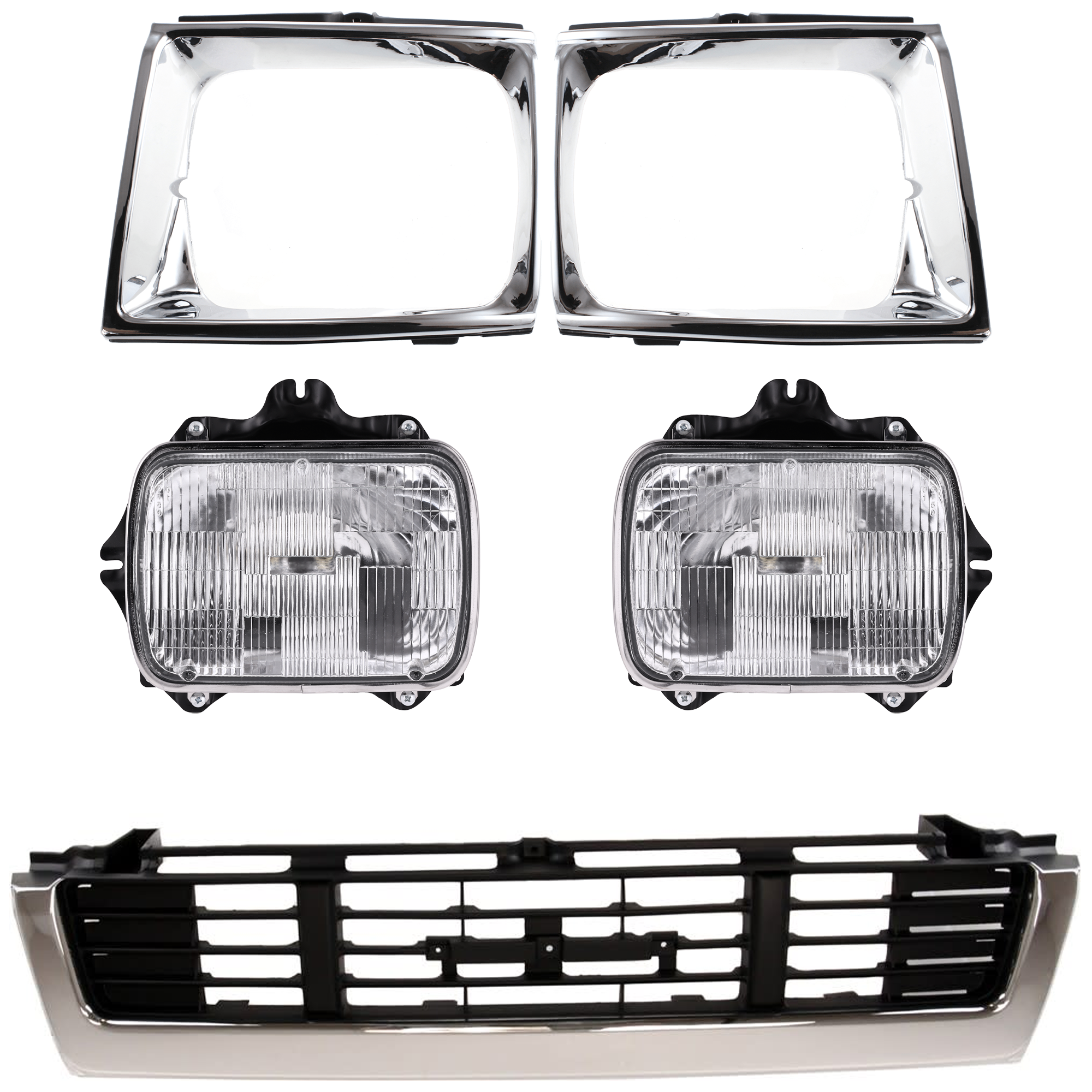 AM PICKUP 89-91 HEAD LAMP RH AND LH 5 pc kit SKU KIT 053024 C92 Partslink TO2500113 TO2501117 TO1200139 TO2512111 TO2513113 OEM 8111089155-8111080367-81150891