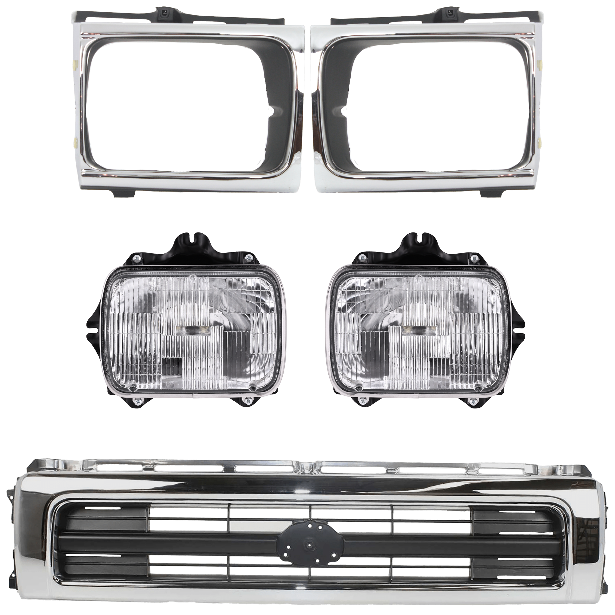 AM PICKUP 92-95 HEAD LAMP RH AND LH 5 pc kit SKU KIT 053024 C96 Partslink TO2500113 TO2501117 TO1200149 TO2512116 TO2513118 OEM 8111089155-8111080367-81150891