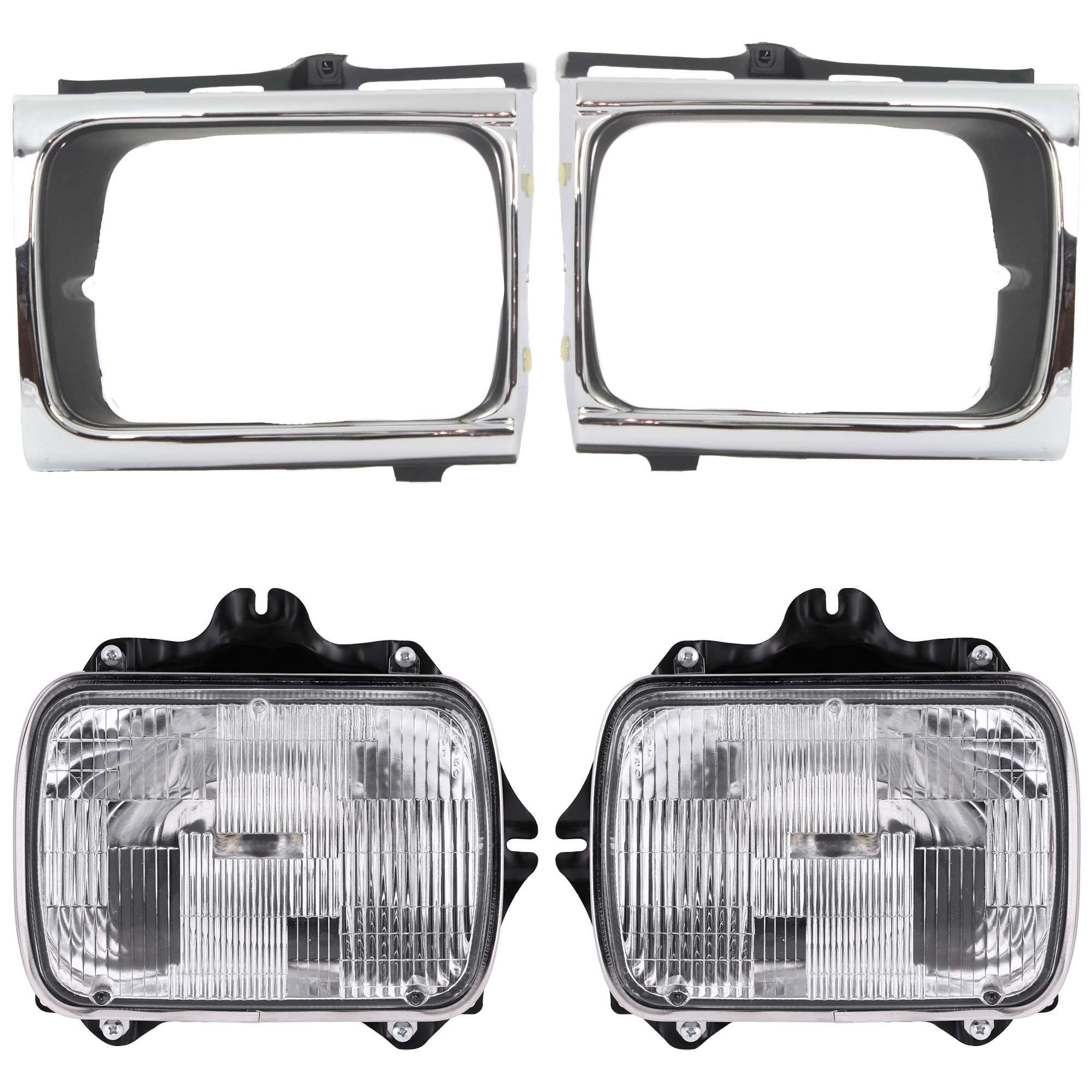 AM PICKUP 92-95 HEAD LAMP RH AND LH 4 pc kit SKU KIT 053024 C97 Partslink TO2500113 TO2501117 TO2512116 TO2513118 OEM 8111089155-8111080367-81150891