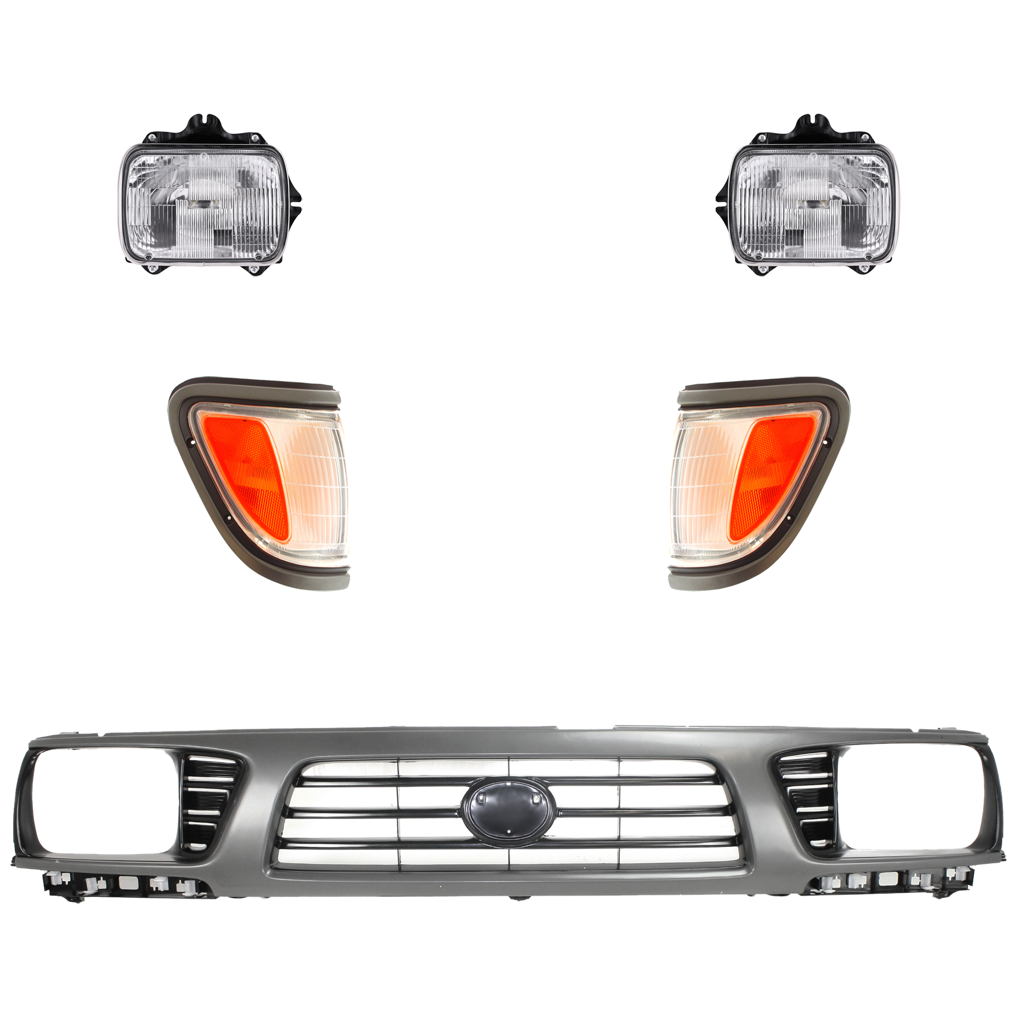 AM TACOMA 95-97 HEAD LAMP RH AND LH 5 pc kit SKU KIT 053024 C99 Partslink TO2500113 TO2501117 TO2521144 TO2520144 TO1200198 OEM 8111089155-8111080367-81150891