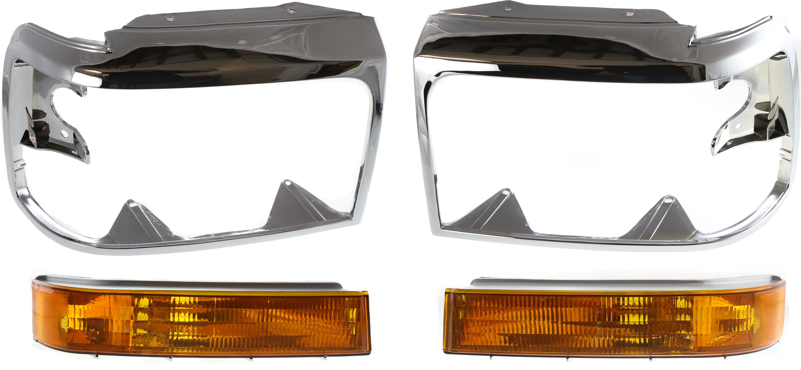 AM F SERIES 92-97 HEADLIGHT DOOR RH AND LH 4 pc kit with Turn Signal Lights SKU KIT 053100-35 Partslink FO2512130 FO2513131 FO2521114 FO2520116 OEM F2TZ13064D F2TZ13064C F5TZ1320