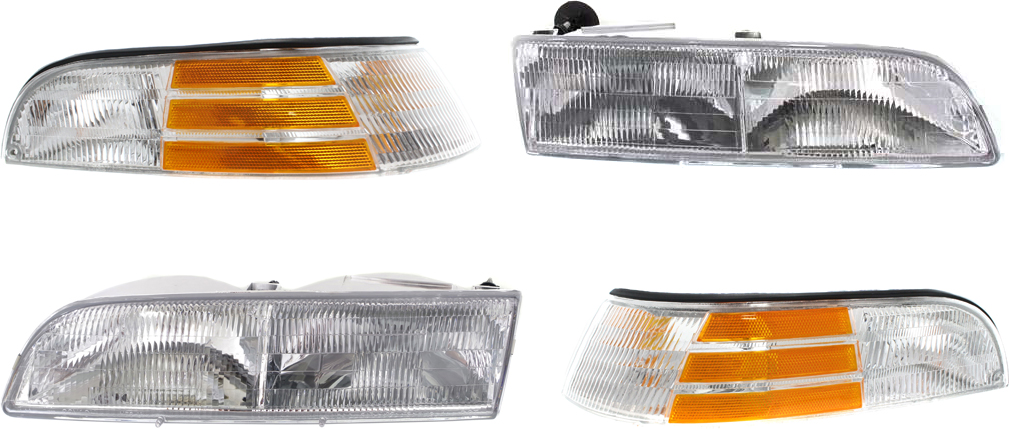 AM CROWN VICTORIA 92-97 CORNER LAMP RH and LH 4 pc kit Lens and Housing With Headlights SKU KIT 053100-36 Partslink FO2520124 FO2521124 FO2503131 FO2502131 OEM F2AZ13200B F2AZ13201B F2AZ1300
