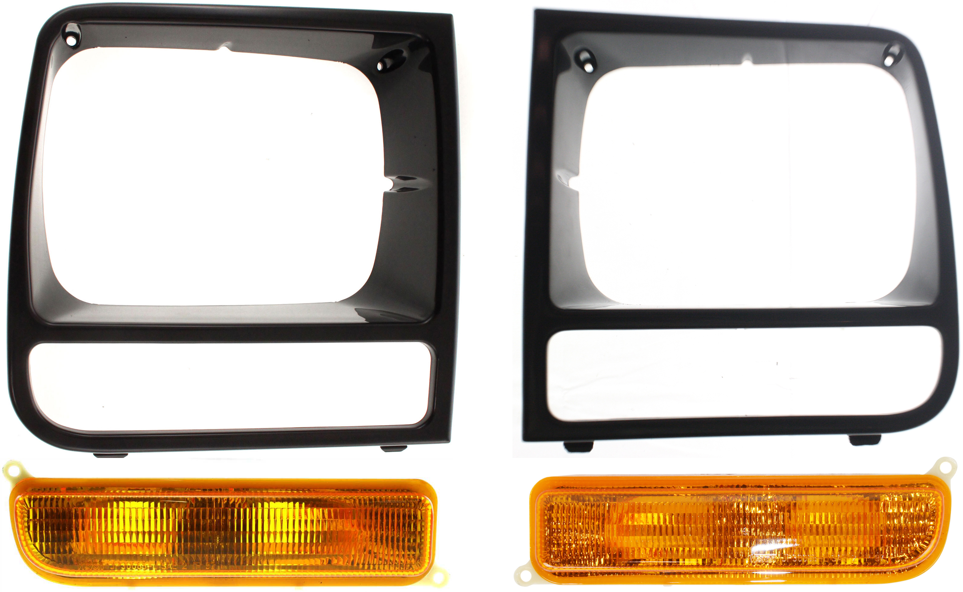 AM CHEROKEE 98-01 AUTO BODY REPAIR 4 pc kit RH and LH Includes Headlight Doors and Turn Signal Lights SKU KIT 053100-37 Partslink CH2520127 CH2521127 CH2513156 CH2512156 OEM 55055142-55055143-5EM72SW1-5EM