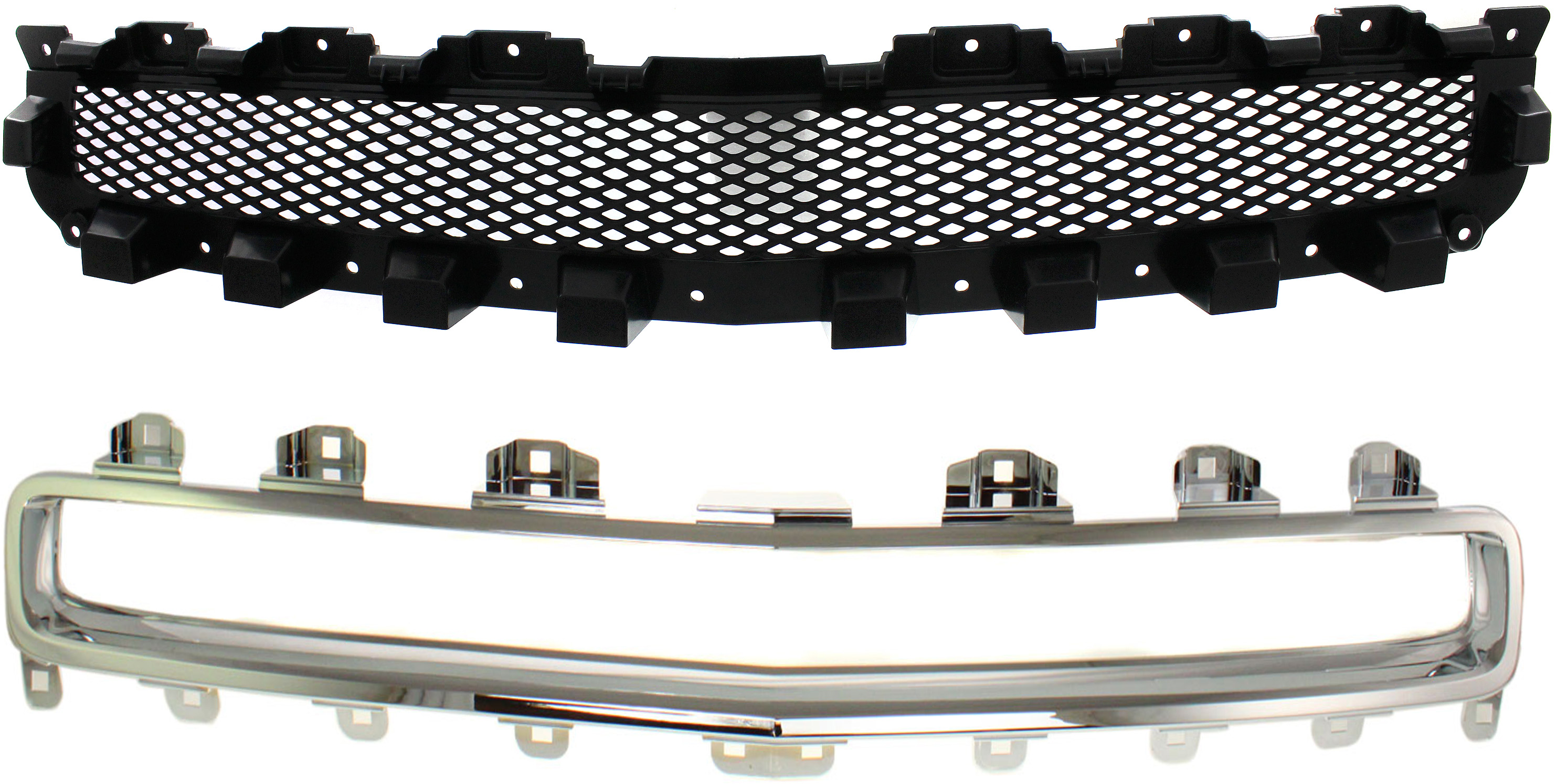 AM MALIBU 08-12 GRILLE Upper 2 pc Kit with Grille Trim SKU KIT 053117-03 Partslink GM1200601 GM1210114 OEM 15823699-15823701