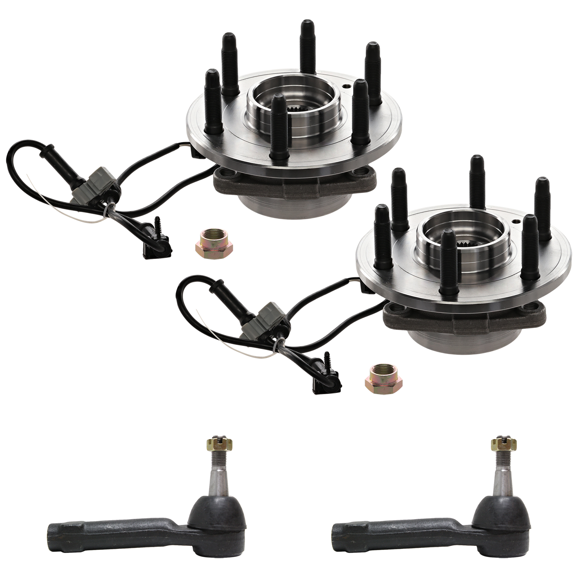AM SILVERADO SIERRA 1500-99-07 FRONT SUSPENSION KIT RH AND LH 4 pc Kit with Tie Rod End and Wheel Hub SKU KIT 053117-13 OEM 2693122-4011785-4012354-124713