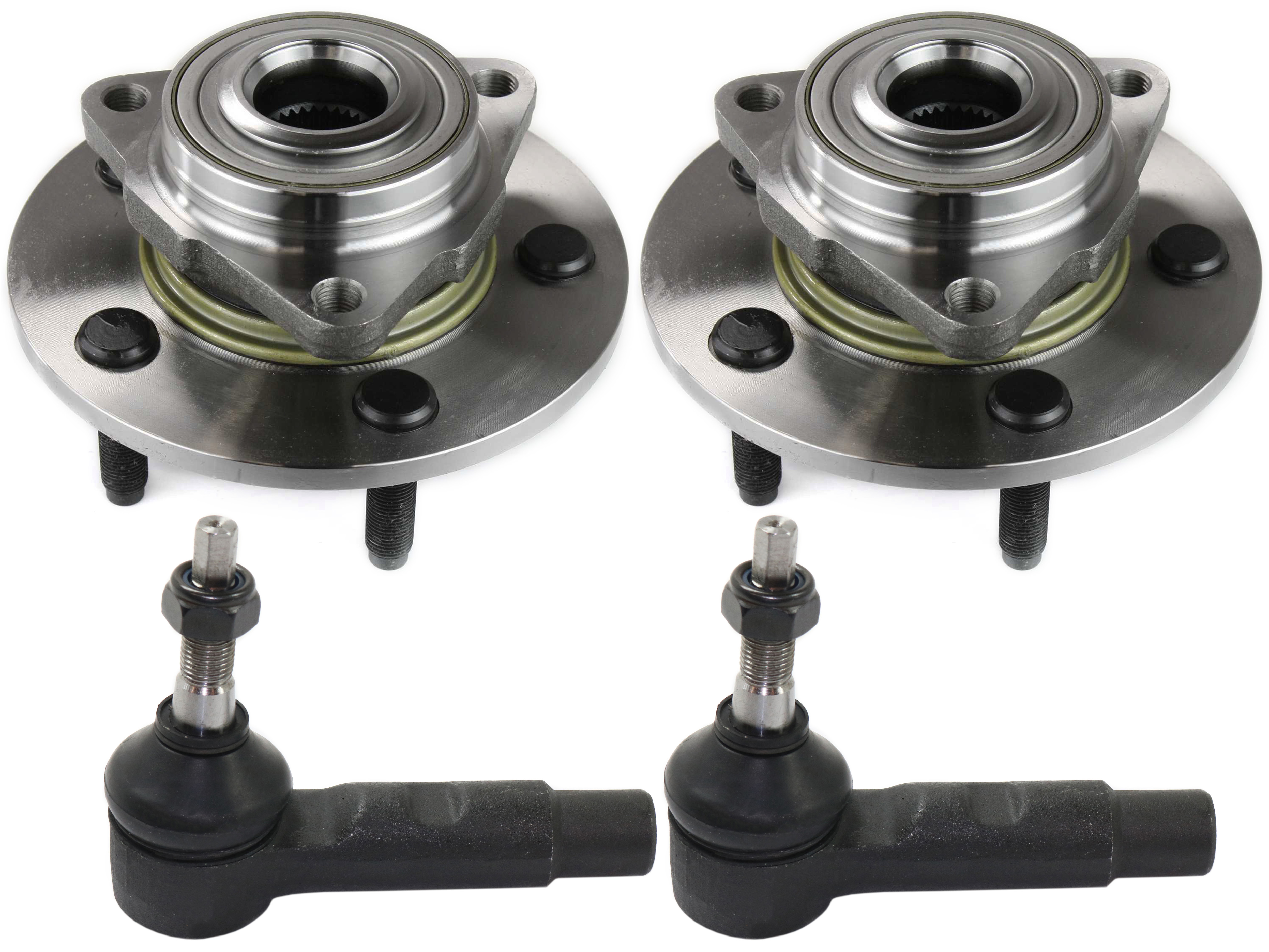 AM RAM 1500-02-05 FRONT SUSPENSION KIT RH AND LH 4 pc kit with Tie Rod Ends and Wheel Hubs SKU KIT 053117-21 OEM 2693177-4011840-4011840B 45A08