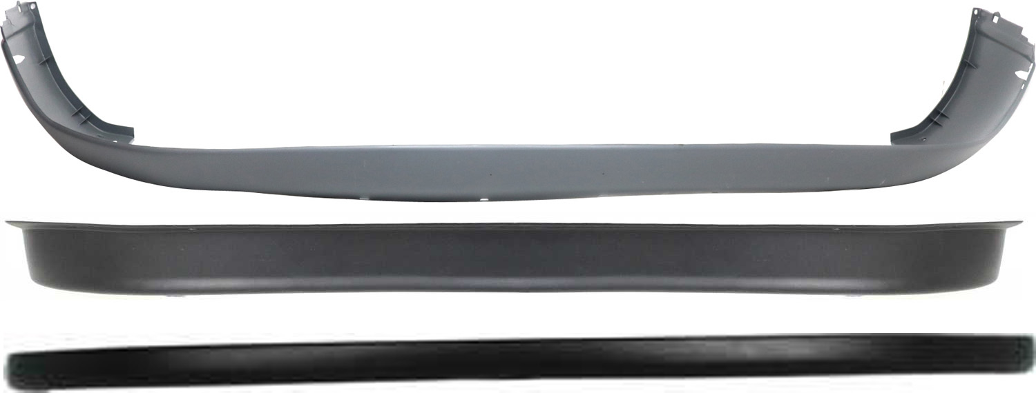 AM RAM FULL SIZE P U 94-02 FRONT BUMPER COVER 3 pc Kit Upper Textured Lower Unprimed with Valance SKU KIT 060117-64 Partslink CH1000160 CH1000232 CH1090124 OEM 55076610AB 55076614AC 55274811