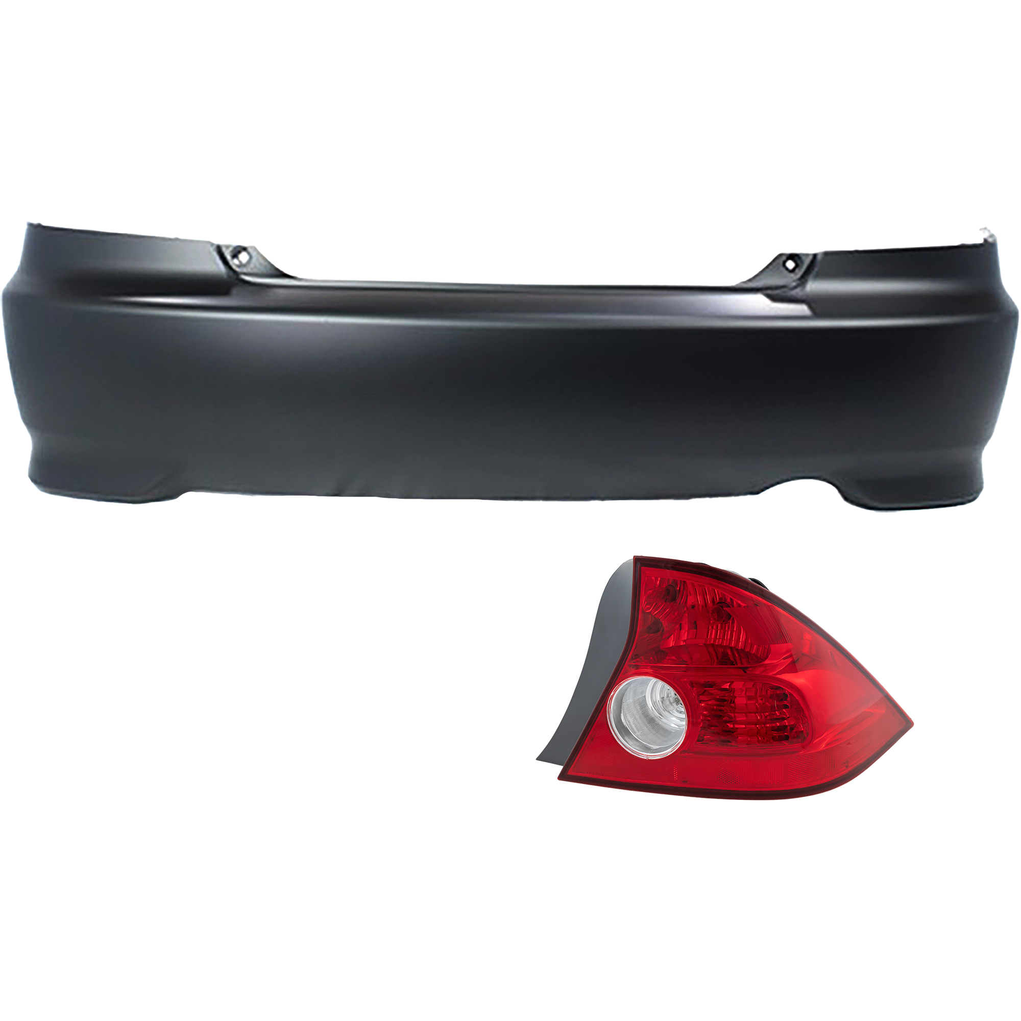 AM CIVIC 04-05 TAIL LAMP RH 2 pc kit with Bumper Cover SKU KIT 060217-72 Partslink HO1100216 OEM 33501S5PA11 PFM 04715S5PA91ZZ