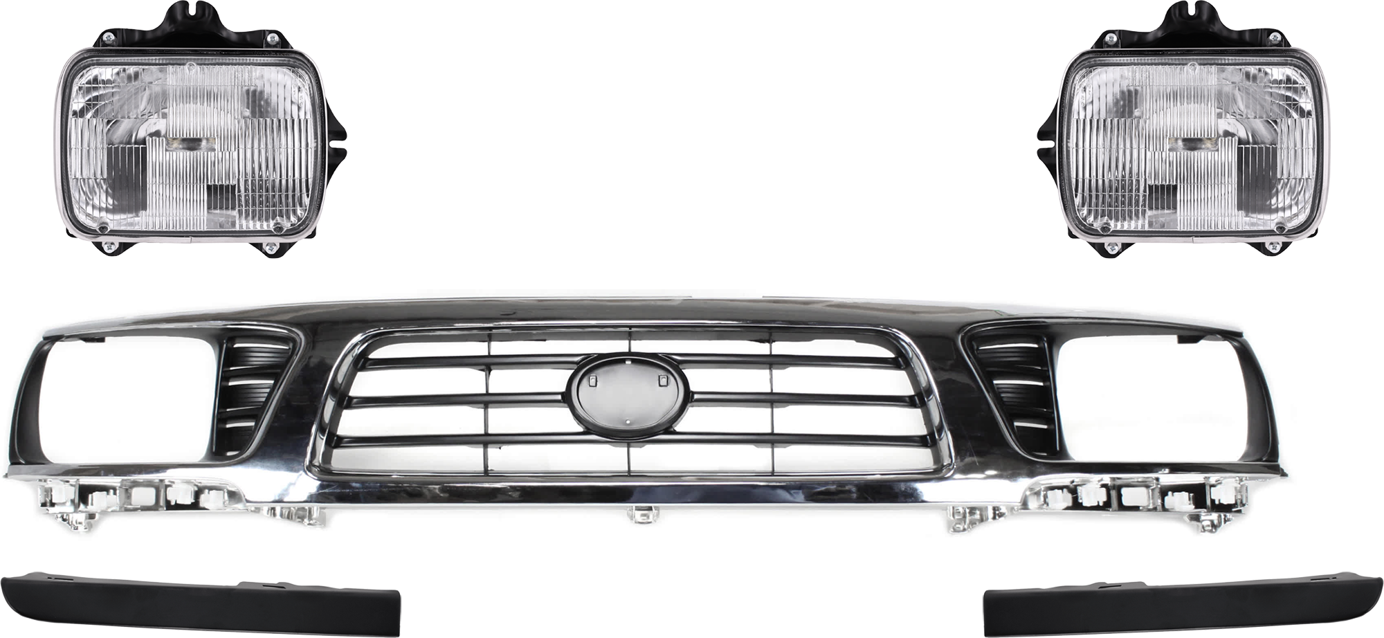 AM TACOMA 95-97 GRILLE ASSEMBLY 5 pc Kit with Headlight Headlight Filler SKU KIT 060324 C04 Partslink TO1200197 TO2501117 TO2500113 TO1088106 TO1089106 OEM 5310035340-8111089155-81110803