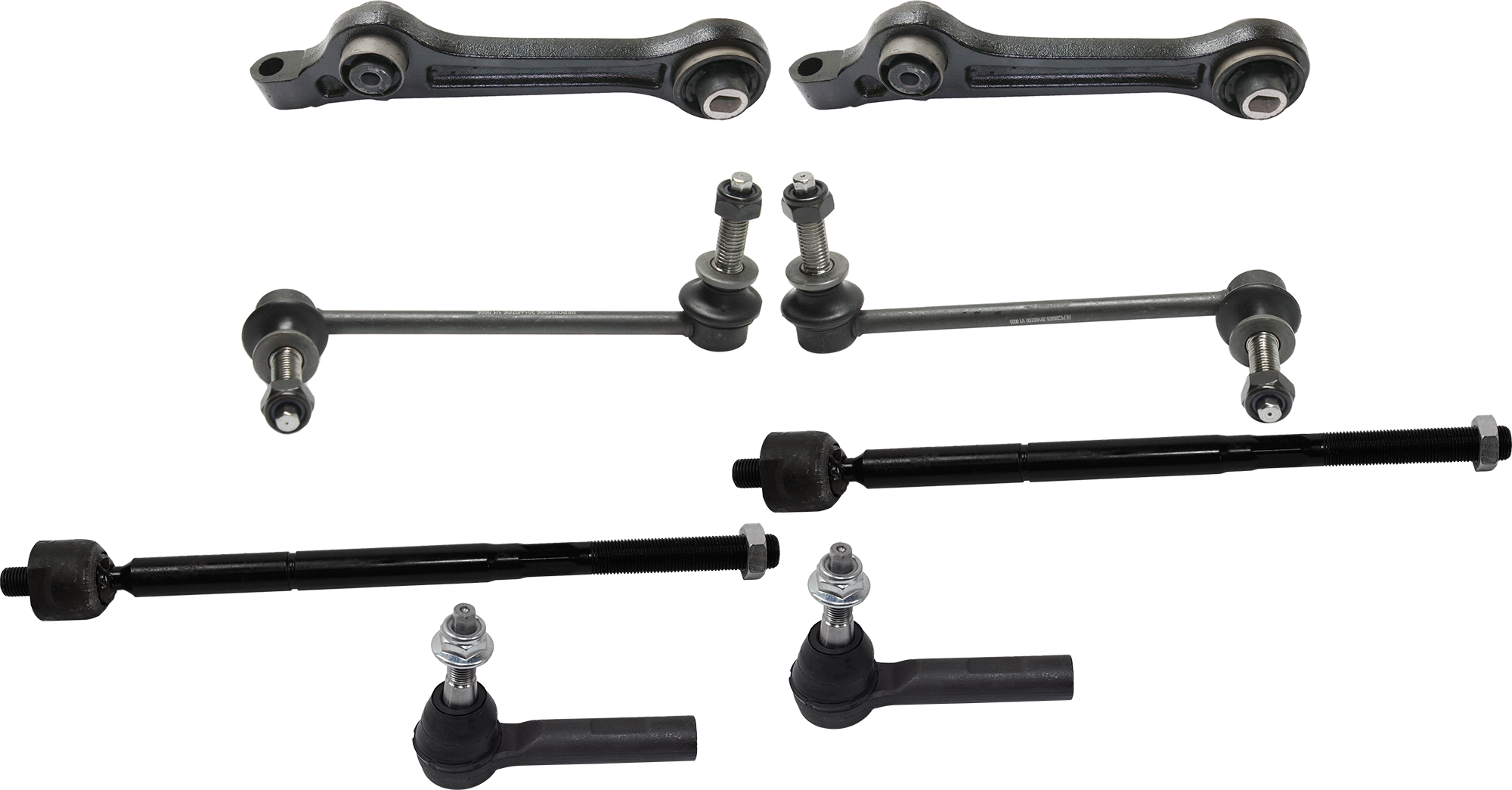 AM CHARGER 11-20 CHALLENGER 11-18 FRONT CONTROL ARM RH AND LH Lower Rearward 8 pc Kit with Sway Bar Link Tie Rod End SKU KIT 060324 C105 OEM 5168389AB 521479-1880263-18808