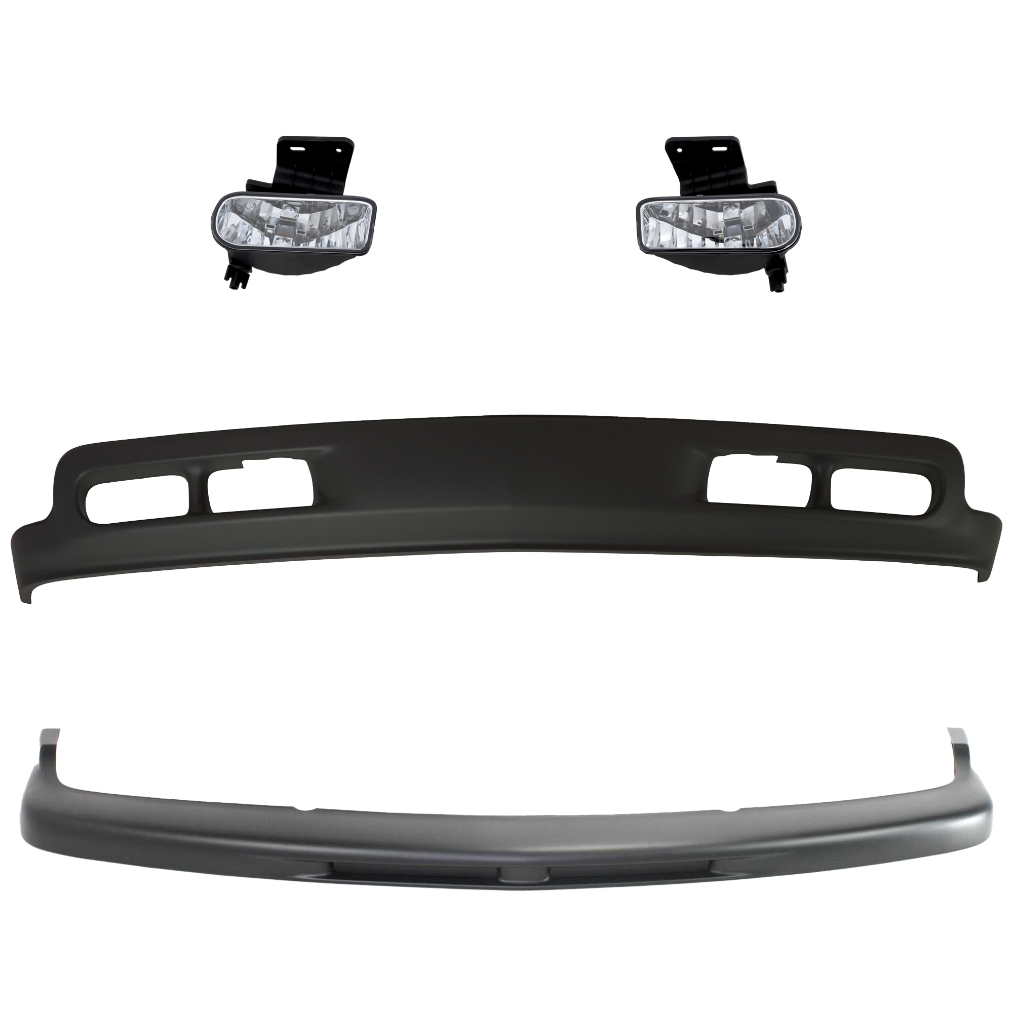 AM SUBURBAN 1500 SUBURBAN 2500-00-04 FOG LAMP RH AND LH 4 pc kit with Bumper Trim Valance SKU KIT 060324 C51 Partslink GM2593113 GM2592113 GM1051107 GM1092167 OEM 19433556-10368477-10368476-889