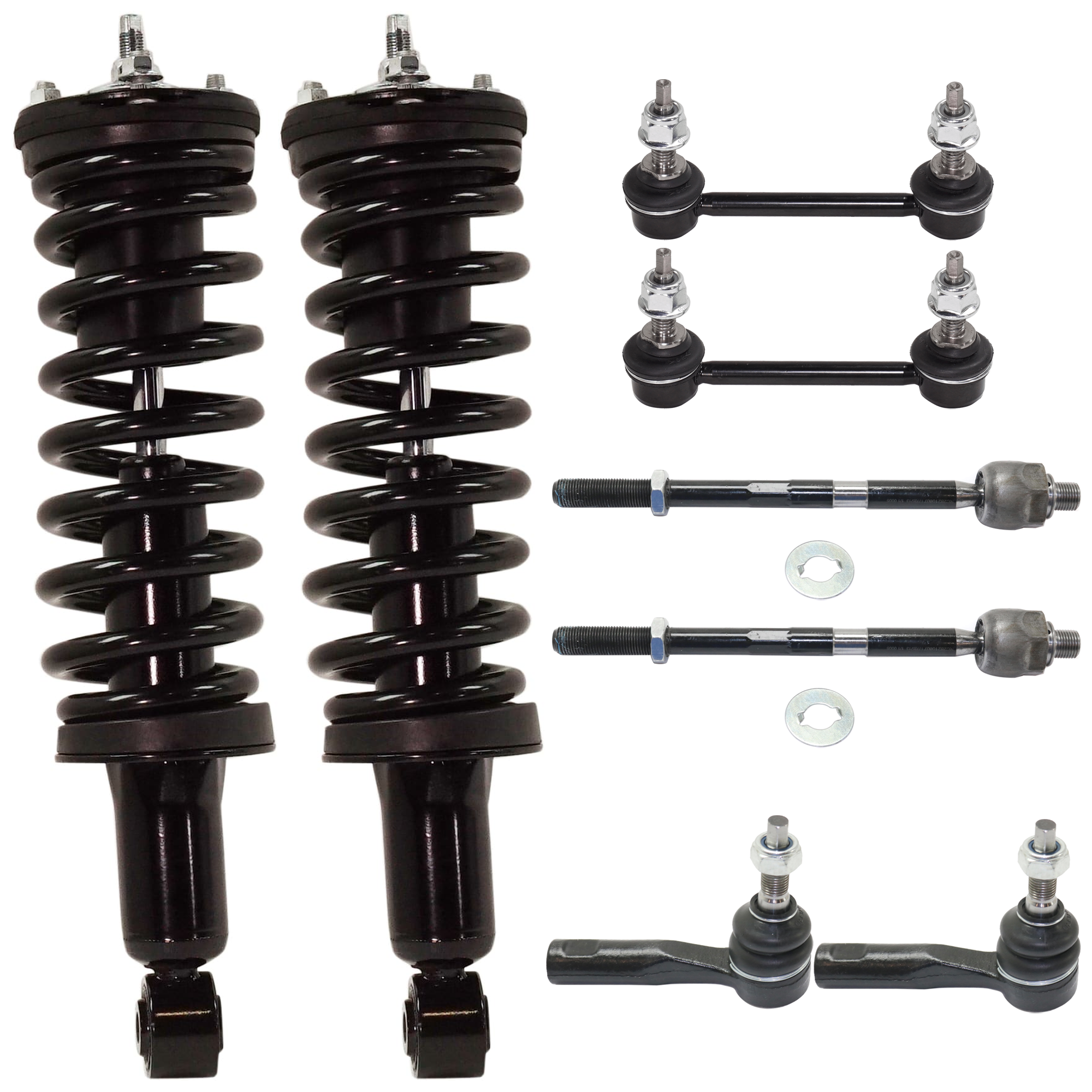 AM COLORADO CANYON 06-12 FRONT FULLY LOADED STRUTS RH AND LH 8 pc Kit with Sway Bar Link Tie Rod End SKU KIT 060324 C61 OEM 903053RS 20931004 Q171353 G572