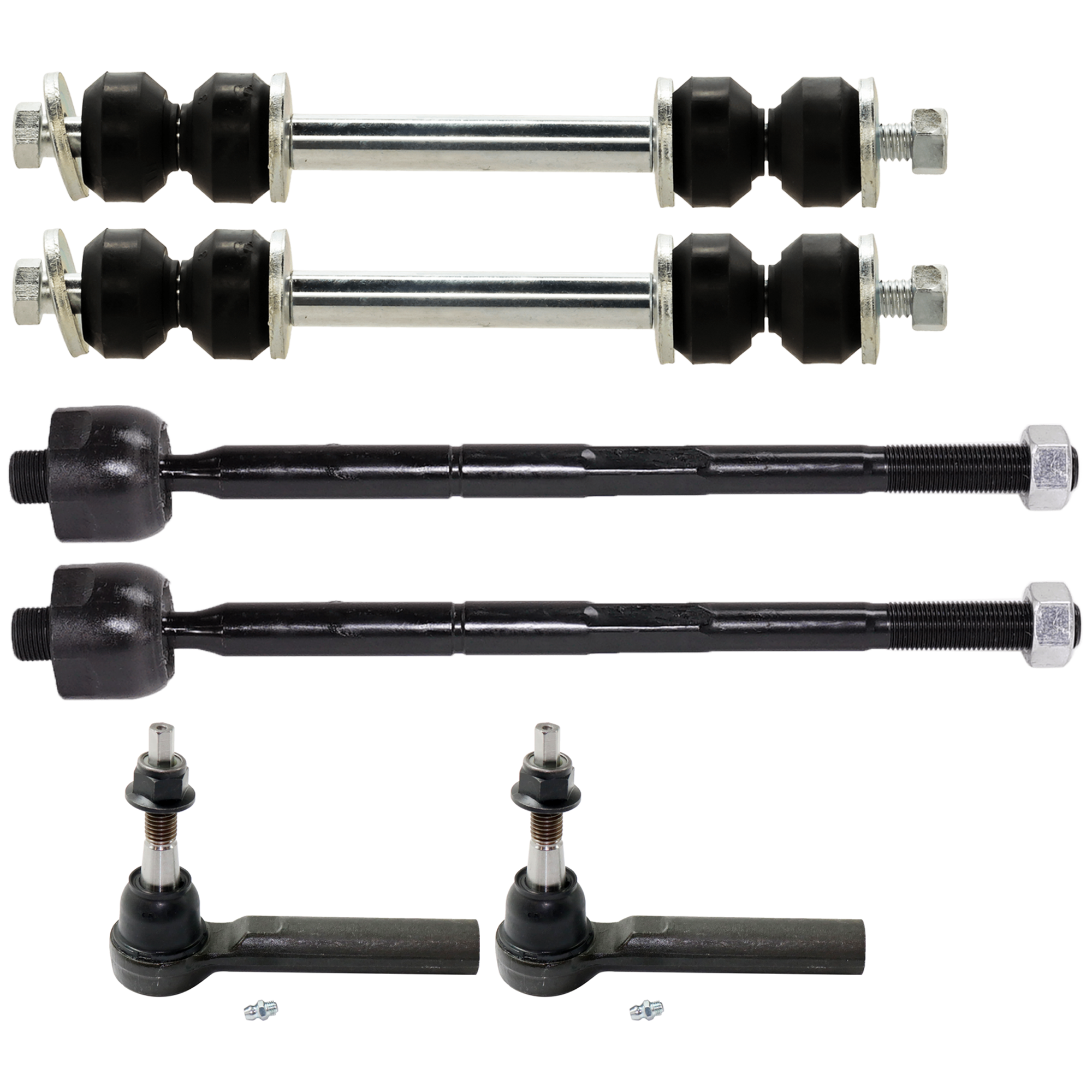 AM SILVERADO 1500-14-16 ESCALADE 15-16 FRONT TIE ROD END RH AND LH Inner and Outer 6 pc kit with Sway Bar Link SKU KIT 060324 C65 OEM 45A10036-4012563 GES800948-228